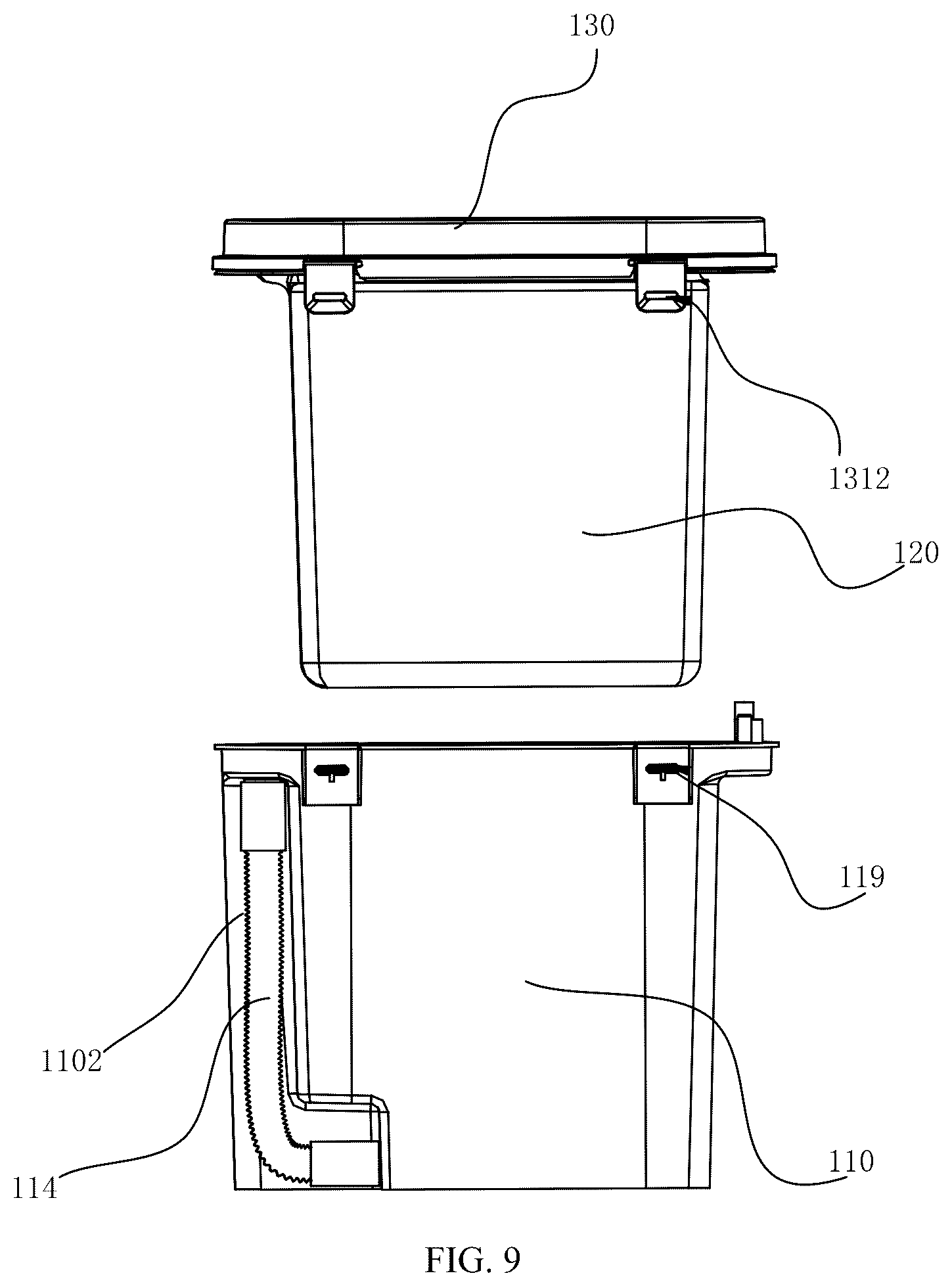 Patent US12569104 Figure 6 – Liquid tank and base station