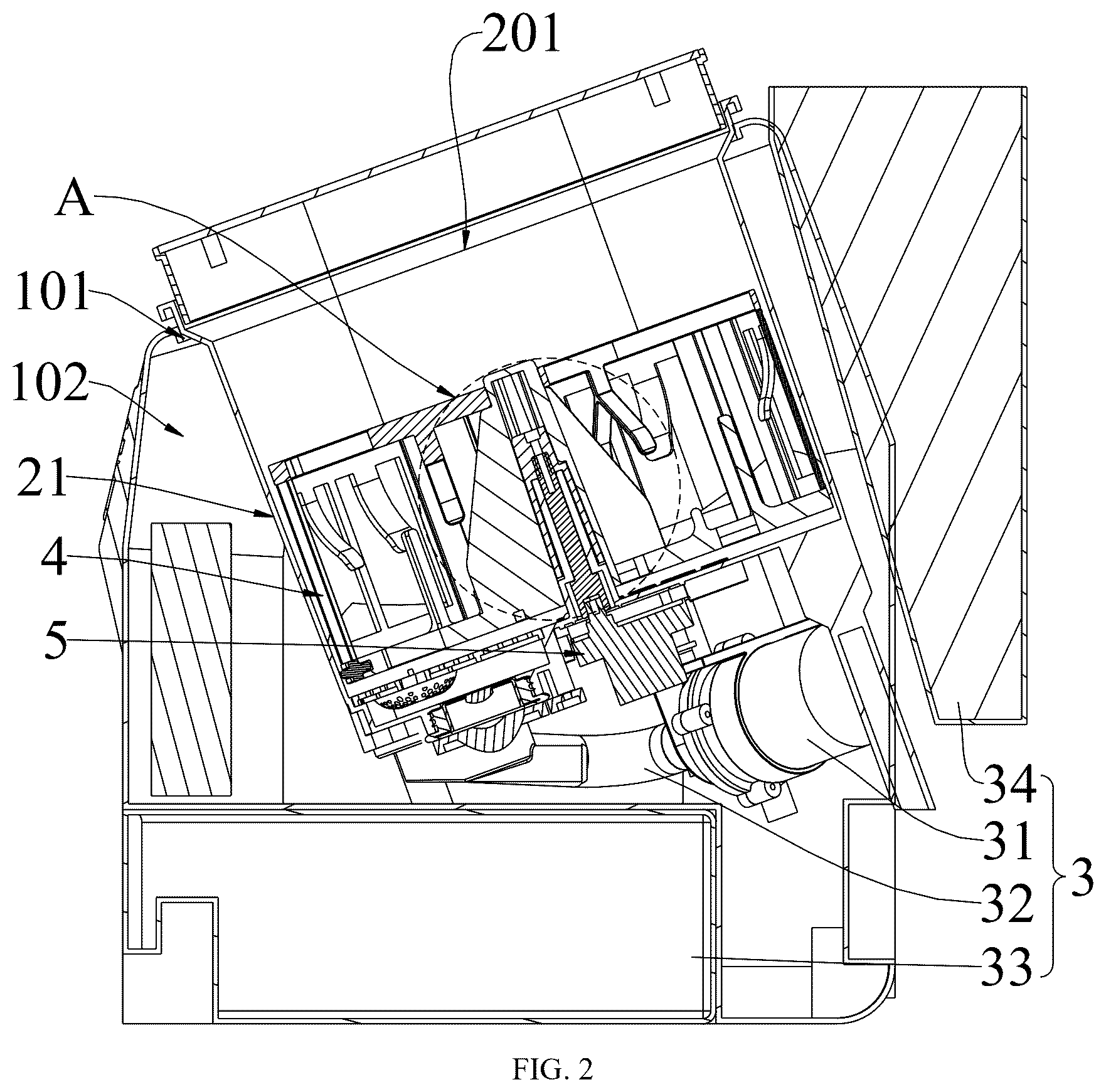 Patent US12569107 Figure 2 – Washing device