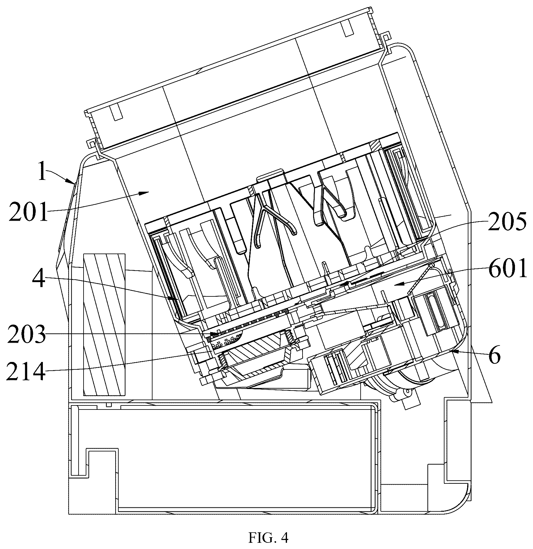 Patent US12569107 Figure 4 – Washing device