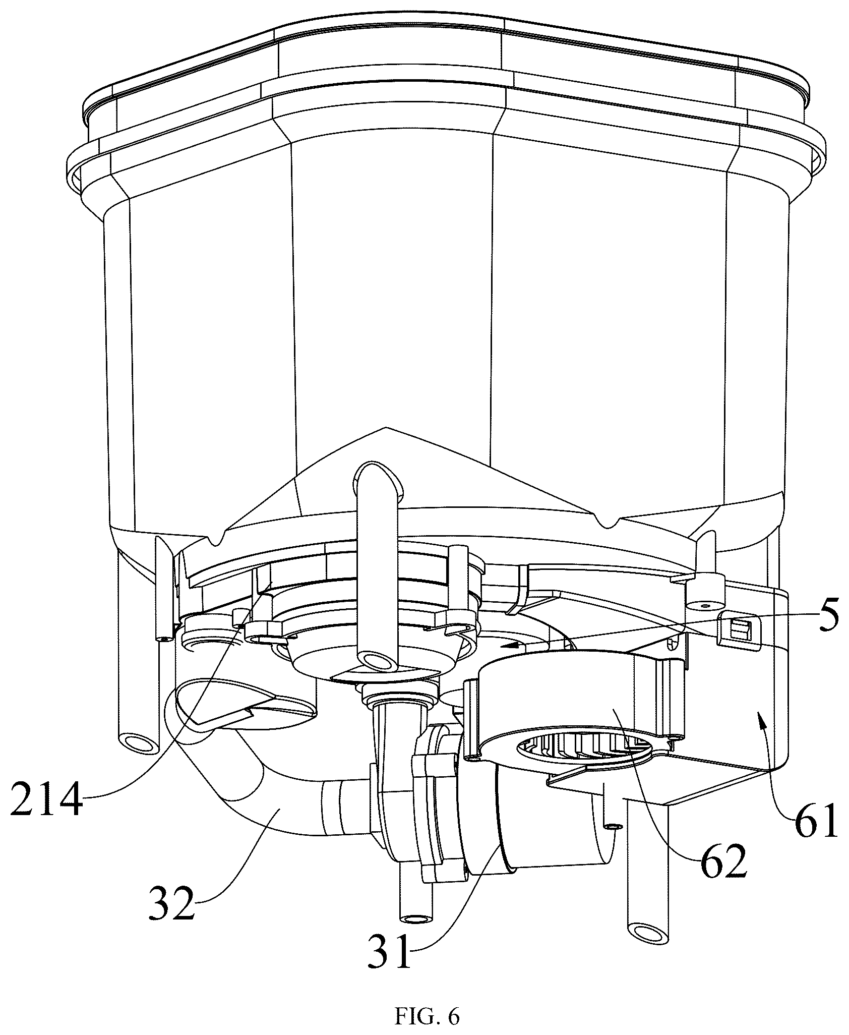 Patent US12569107 Figure 6 – Washing device