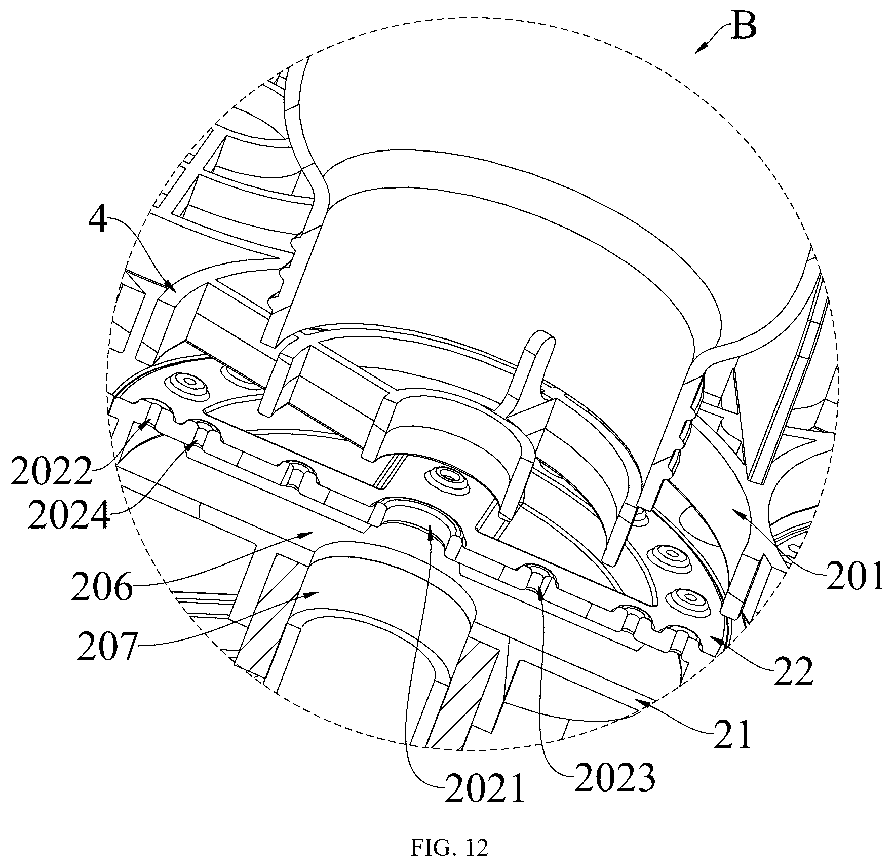 Patent US12569107 Figure 12 – Washing device