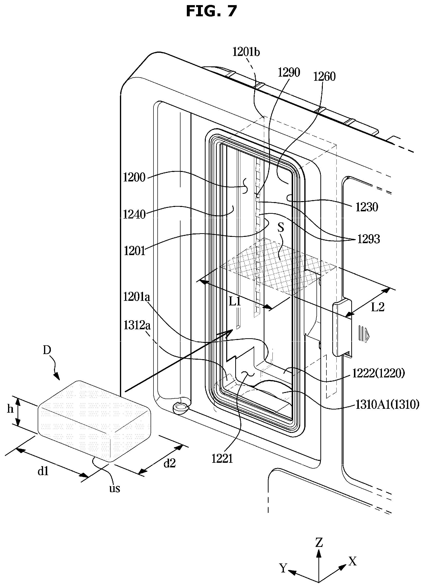 Patent US12569110 Figure 7 – Dishwasher