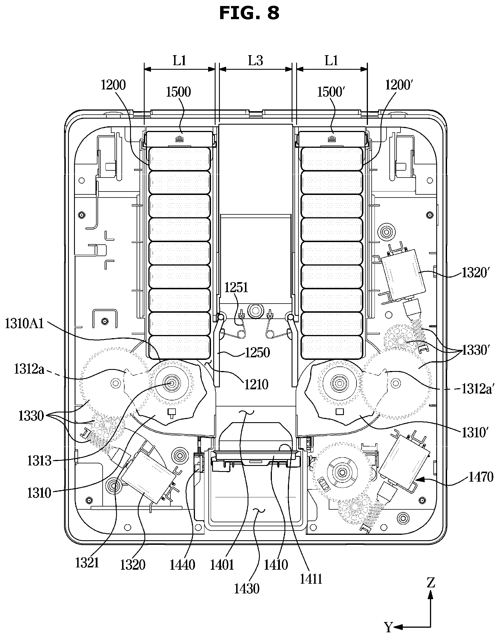 Patent US12569110 Figure 8 – Dishwasher