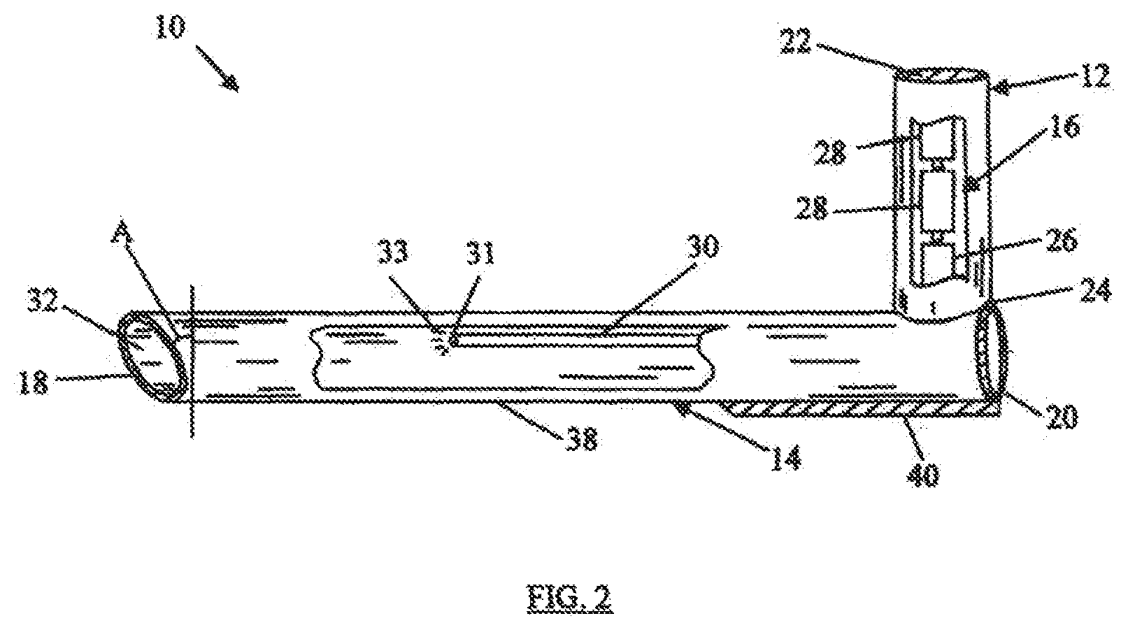 Patent US12569126 Figure 2 – Disposable, self-contained laryngoscope and method of using same