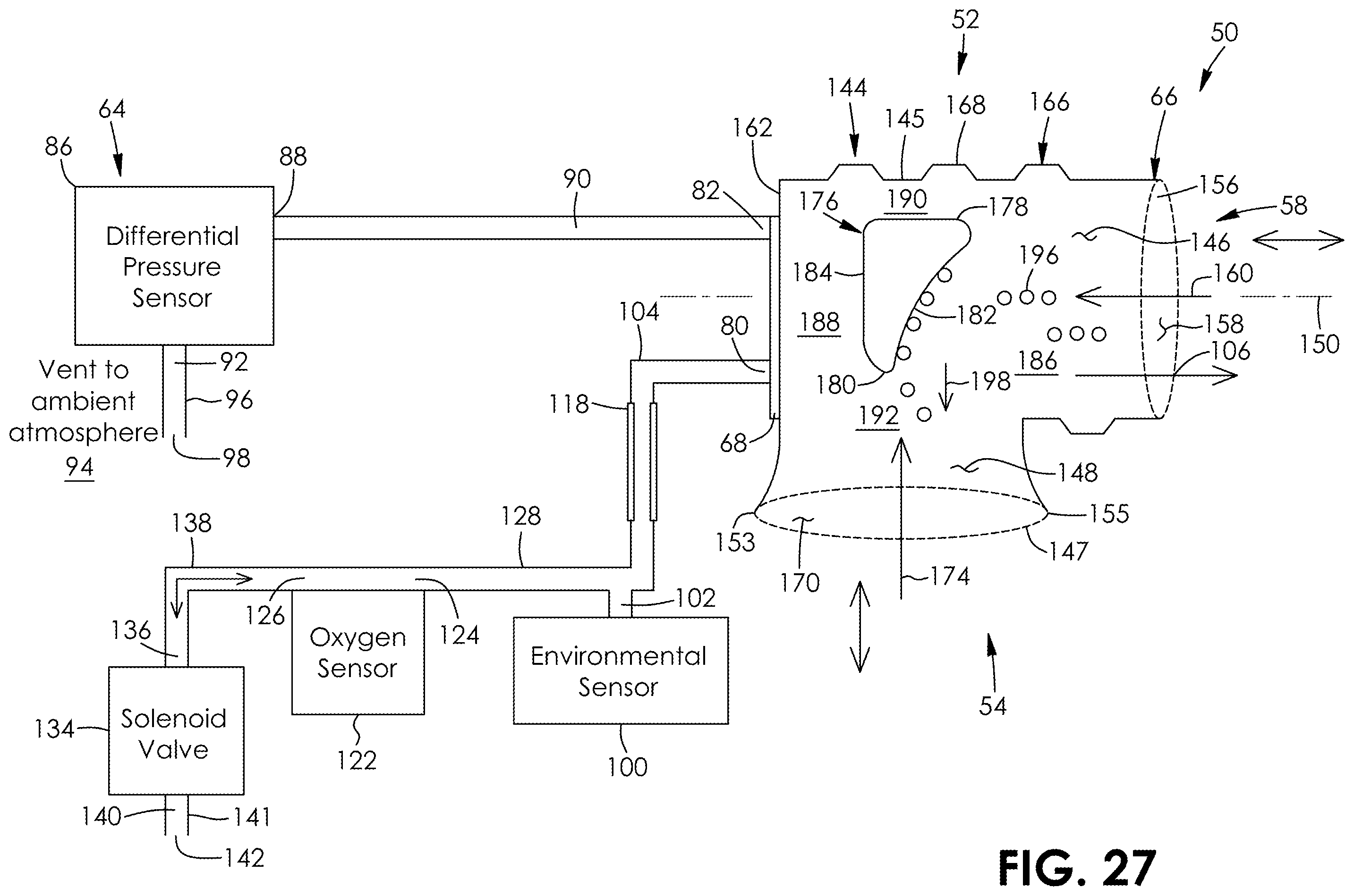 Patent US12569164 Figure 13 – Device for measuring a person's ventilation including oxygen-consumption