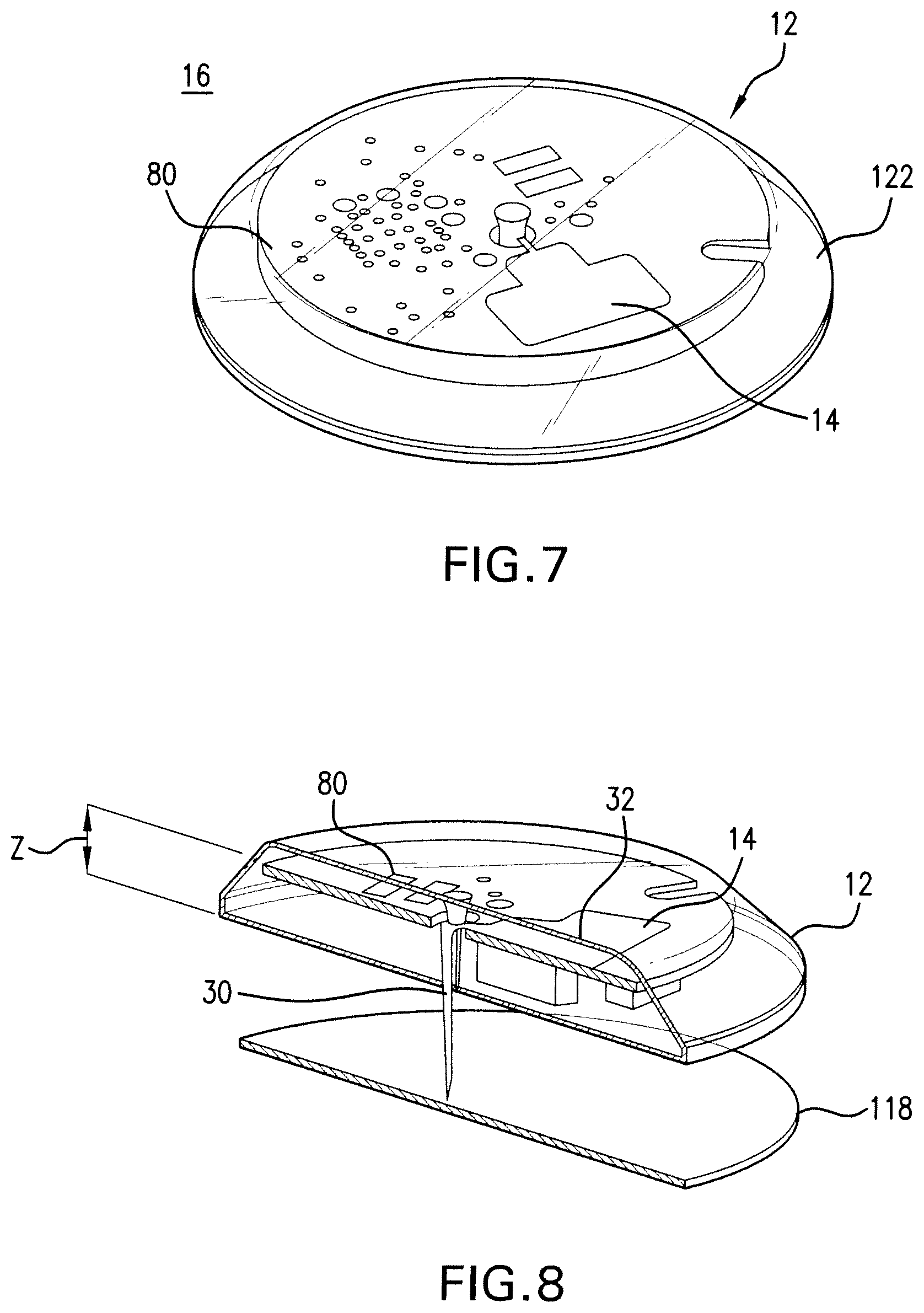 Patent US12569173 Figure 7 – Analyte sensor and apparatus for insertion of the sensor