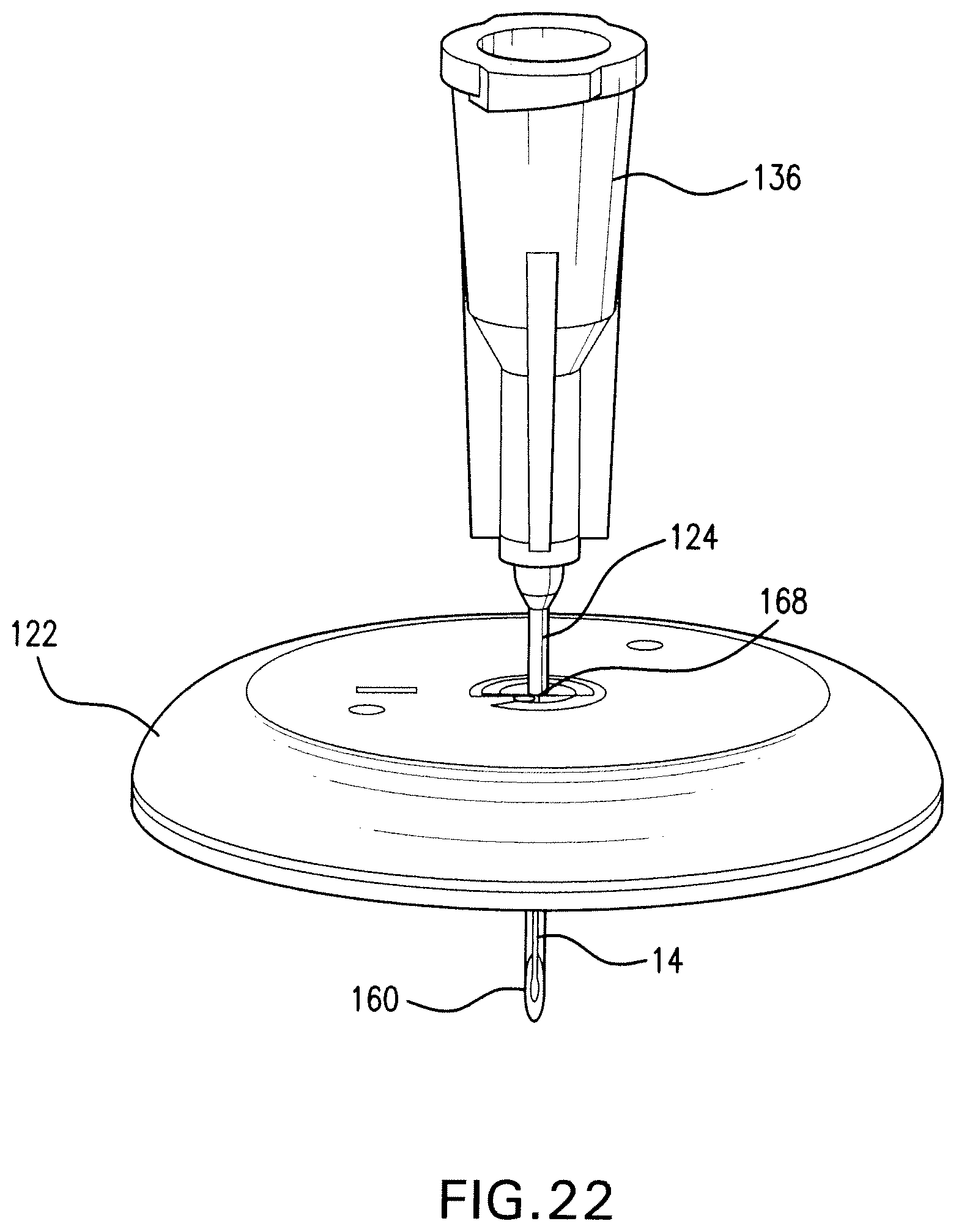 Patent US12569173 Figure 14 – Analyte sensor and apparatus for insertion of the sensor
