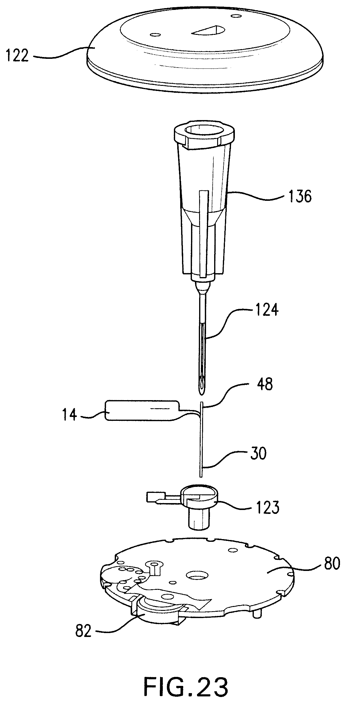 Patent US12569173 Figure 15 – Analyte sensor and apparatus for insertion of the sensor