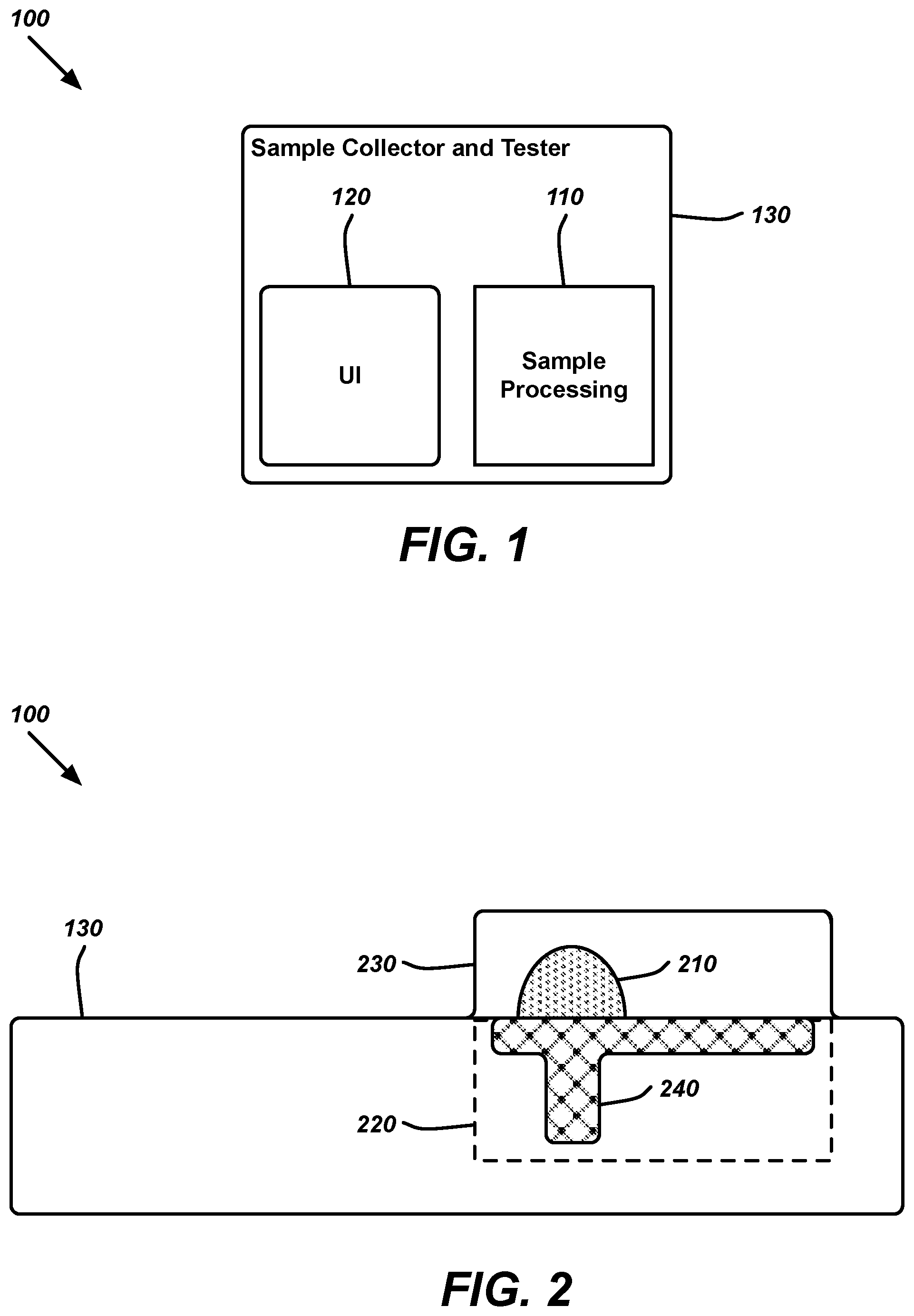 Patent US12569174 Figure 1 – Adjustable lancet and test cartridge for automated medical sample collection and testing