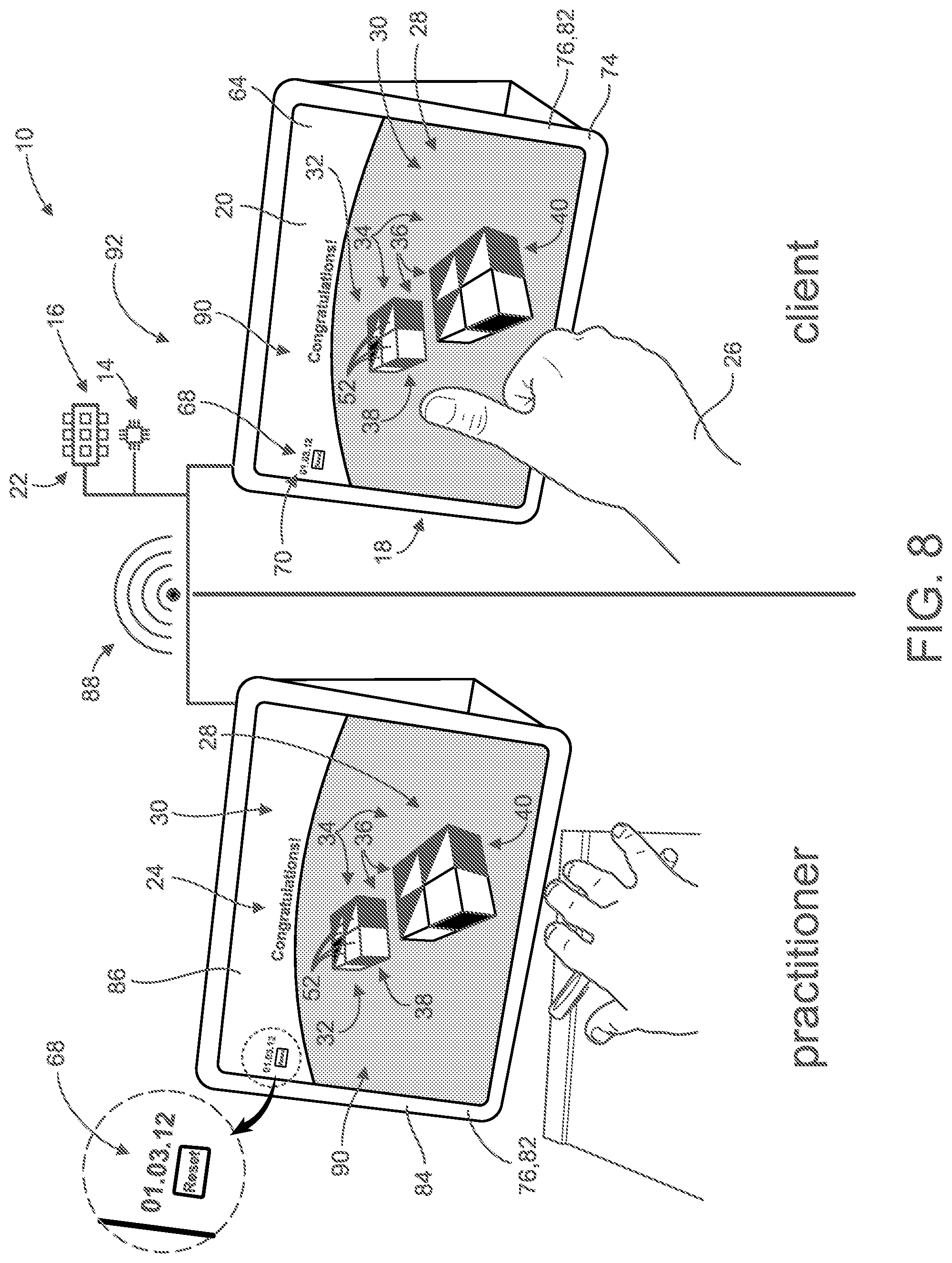 Patent US12569176 Figure 8 – Virtual block test design for psychology testing and method of use thereof
