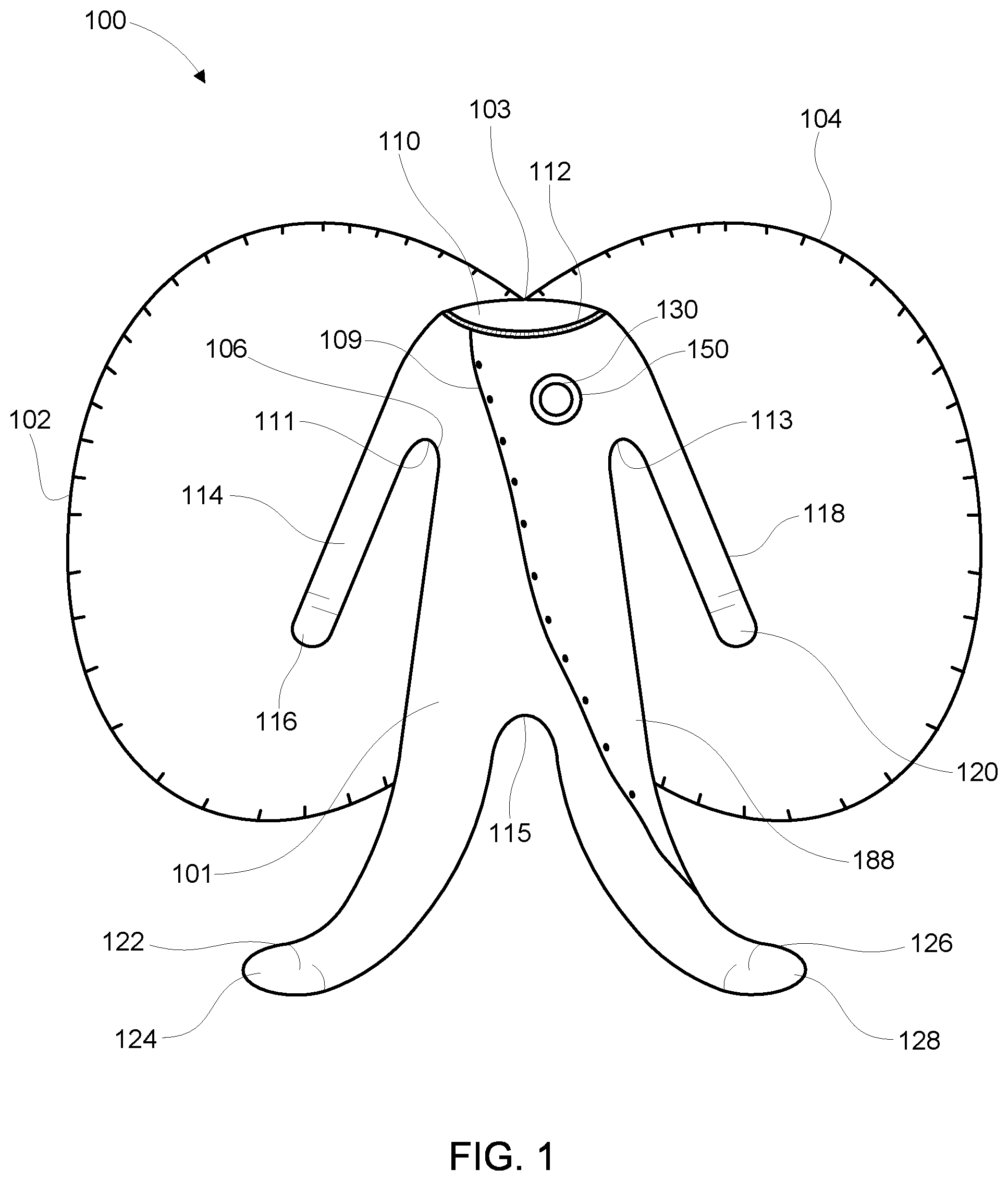 Patent US12569197 — Methods and apparatus for a baby monitoring garment — Figure 1
