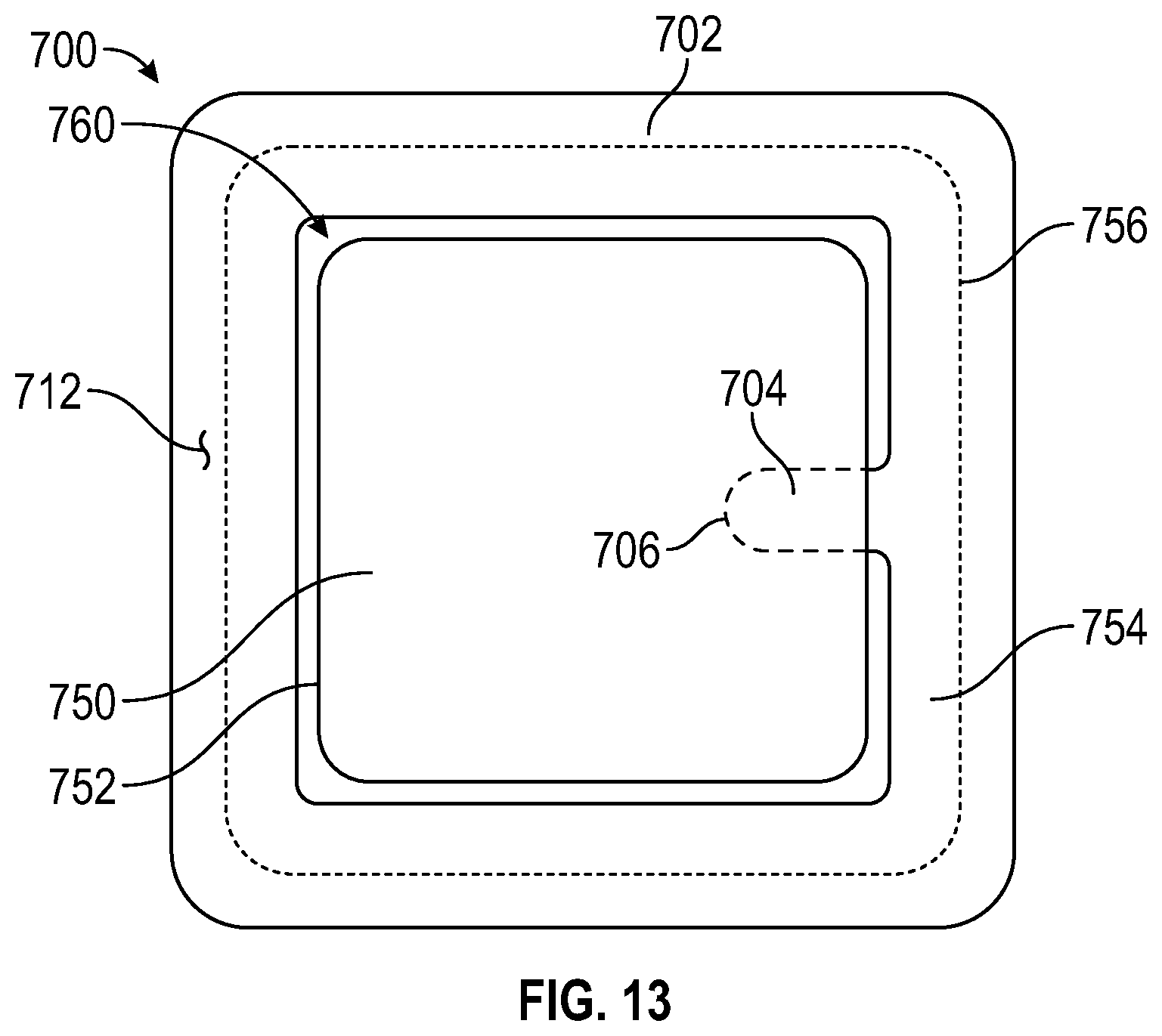 Patent US12569199 Figure 7 – Skin adhesive patch with refreshable perimeter, and related device assembly