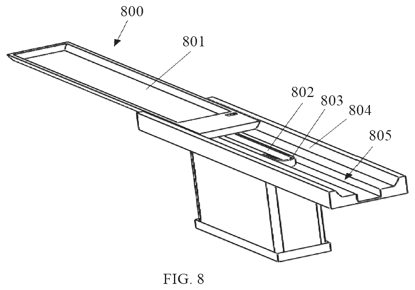 Patent US12569202 Figure 8 – Transport apparatus in medical system