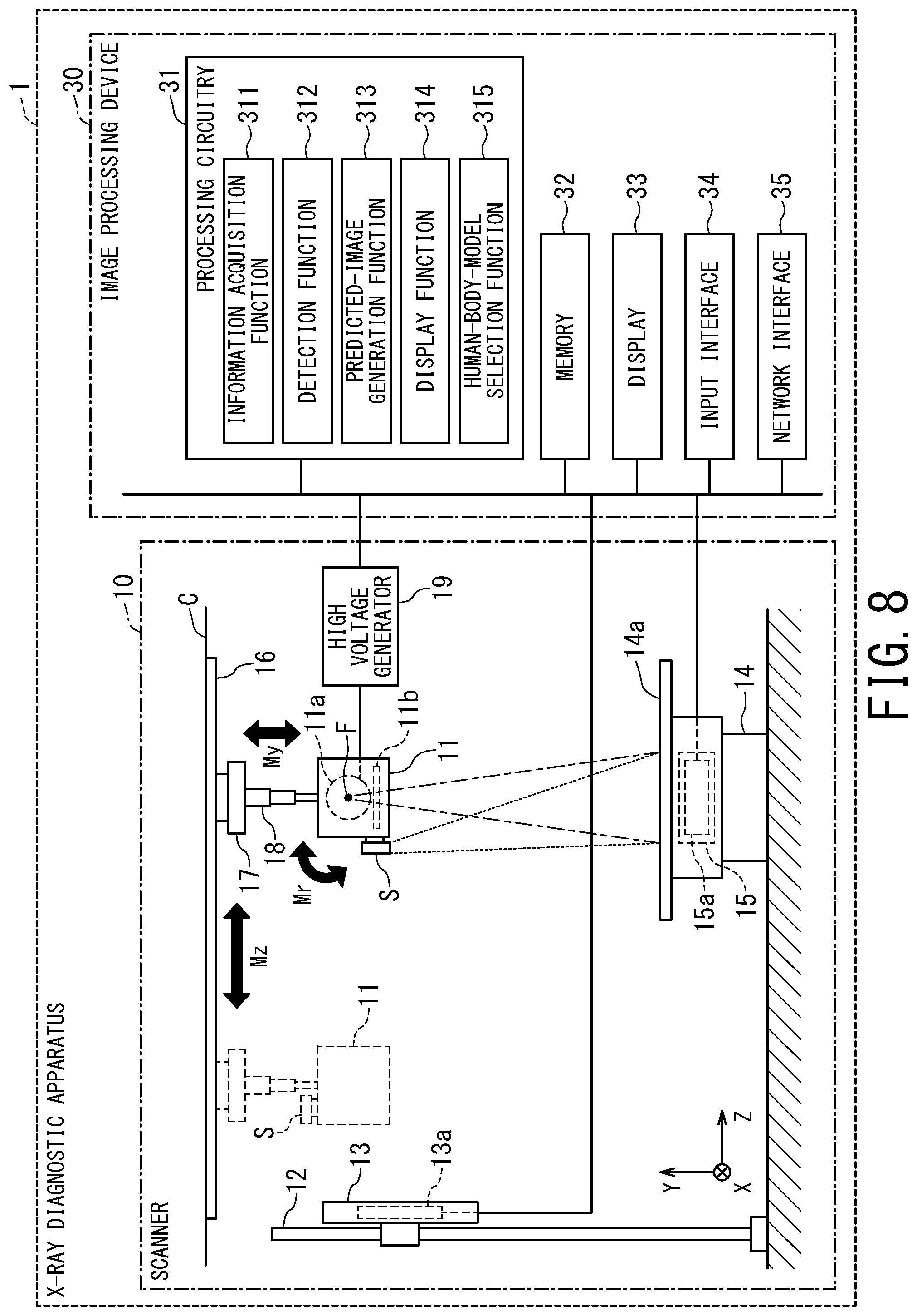 Patent US12569211 Figure 8 – X-ray diagnostic apparatus and image processing method