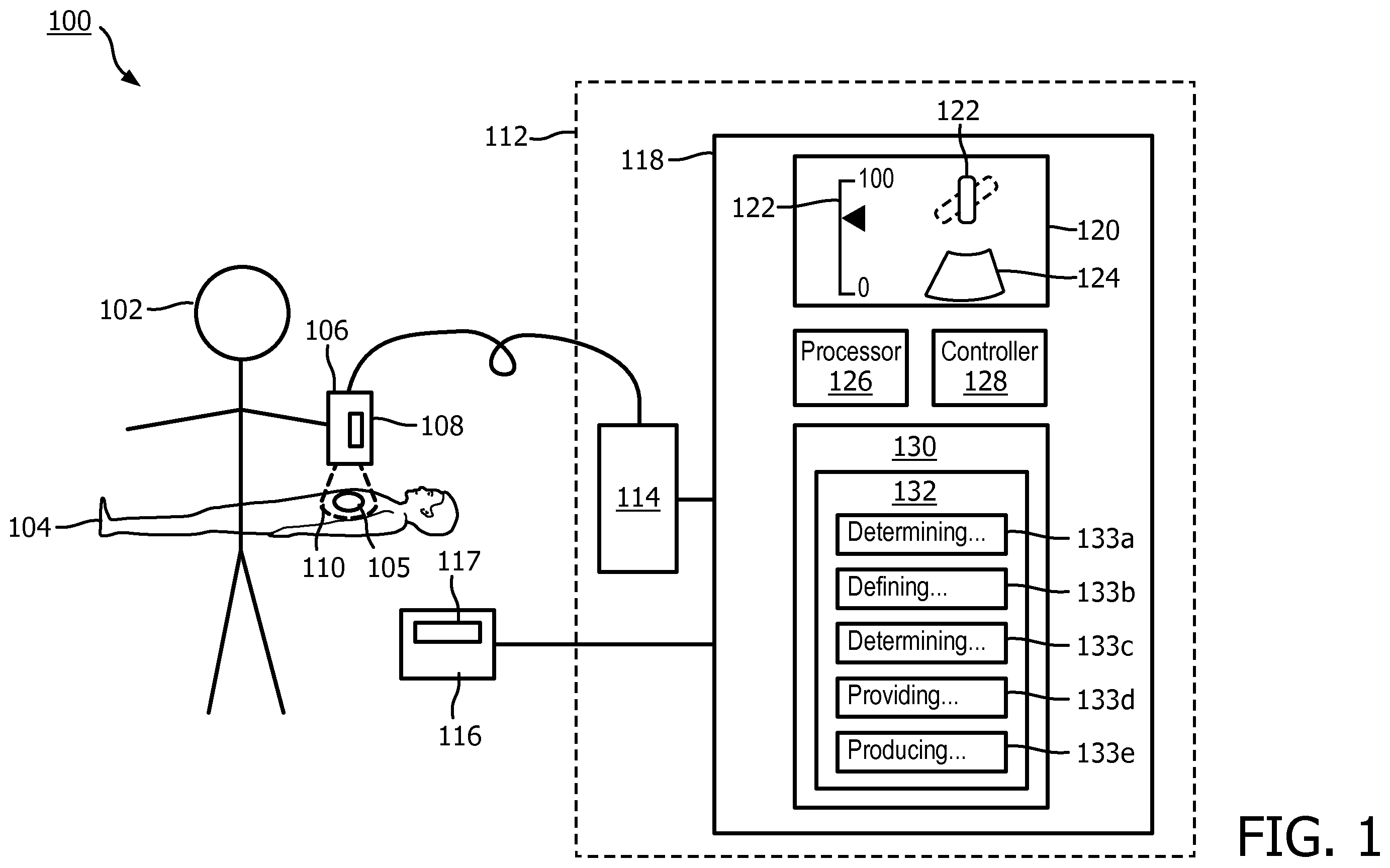 Patent US12569226 Figure 1 – Ultrasound system and method for guided shear wave elastography of anisotropic tissue
