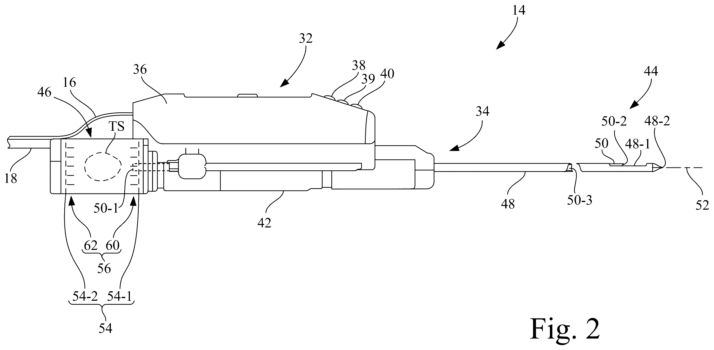 Patent US12569230 Figure 2 – Biopsy system having tissue sample impedance measurement