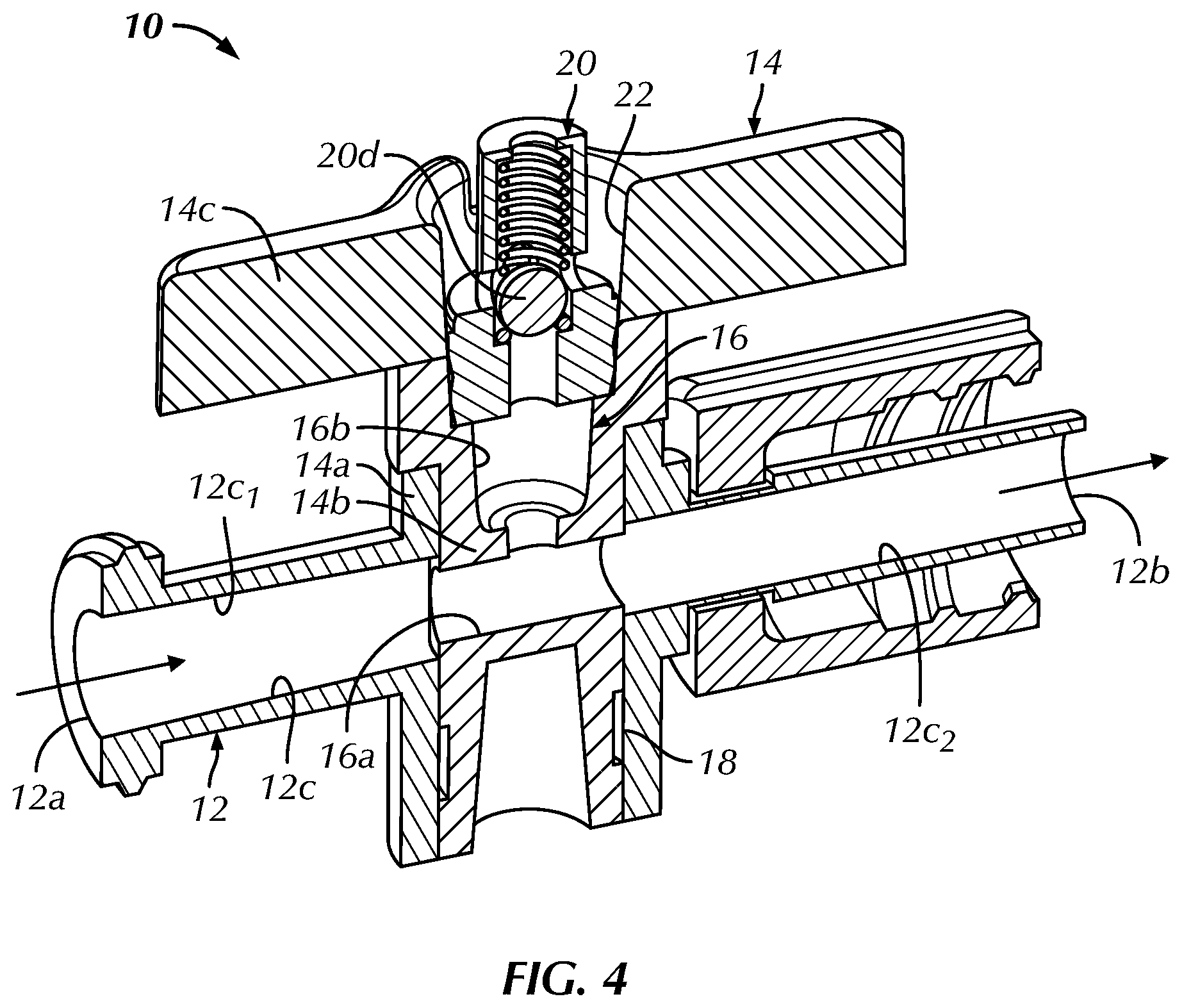 Patent US12569253 Figure 4 – Inflation hub for a fluid inflatable apparatus