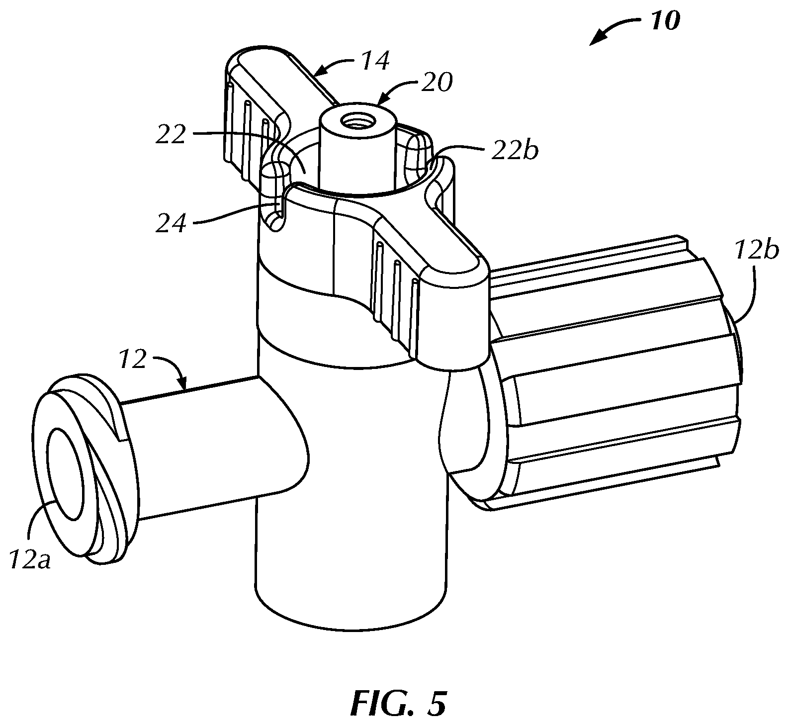 Patent US12569253 Figure 5 – Inflation hub for a fluid inflatable apparatus