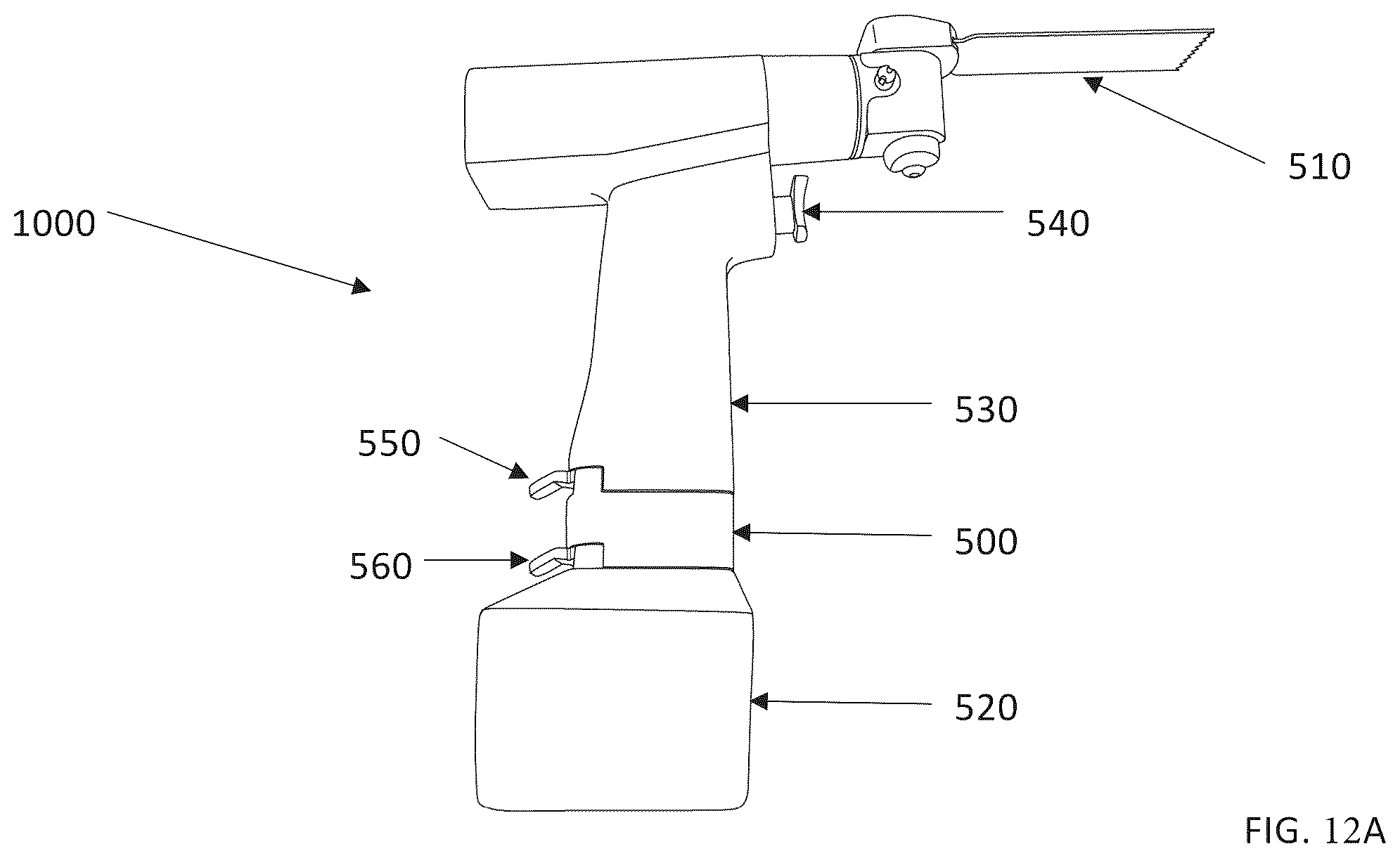 Patent US12569260 Figure 16 – Controls for power tools or instruments including bone saws and drills including safety and directional control and haptic feedback