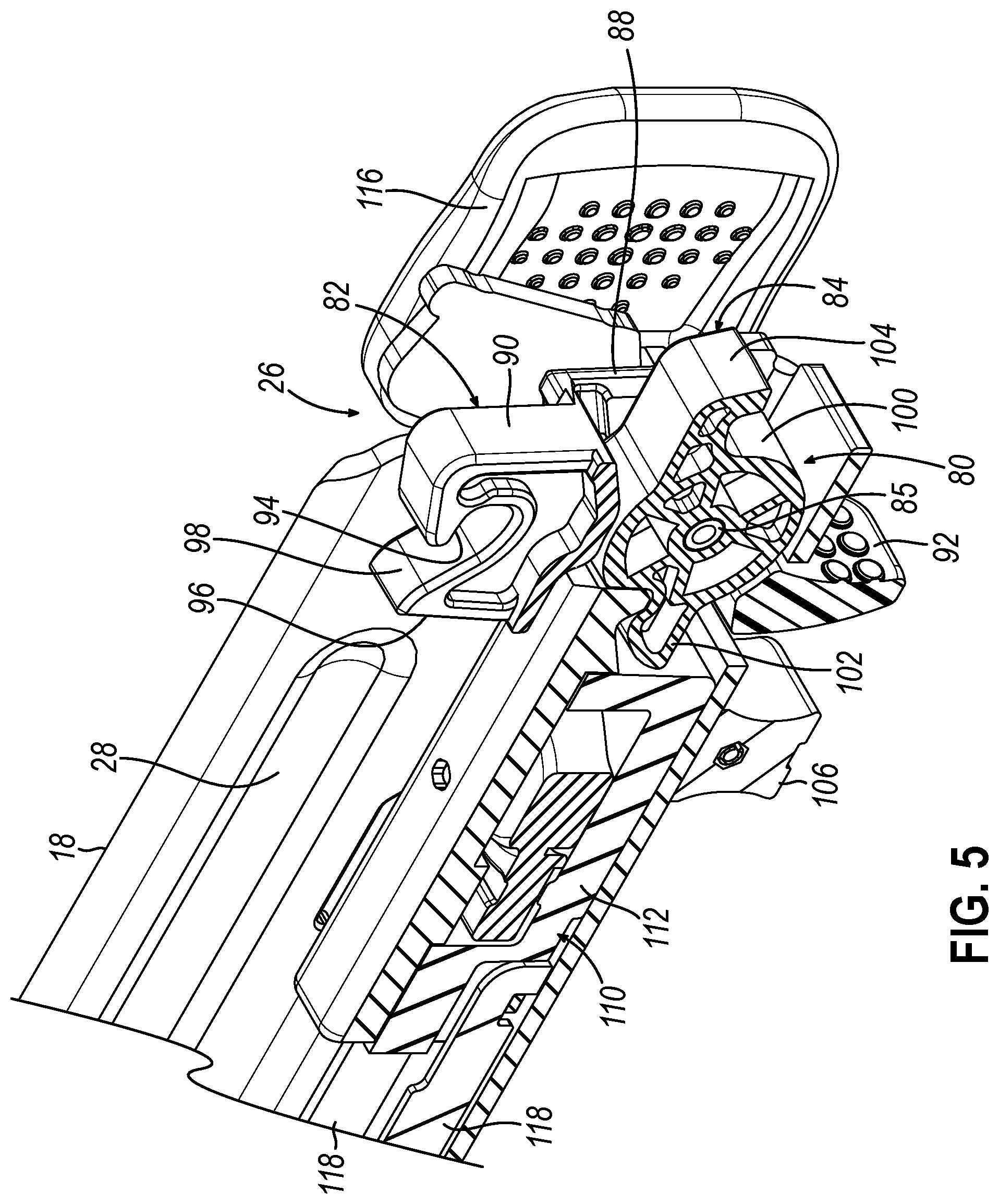 Patent US12569266 Figure 4 – Strain and compression force measurement features for surgical stapler