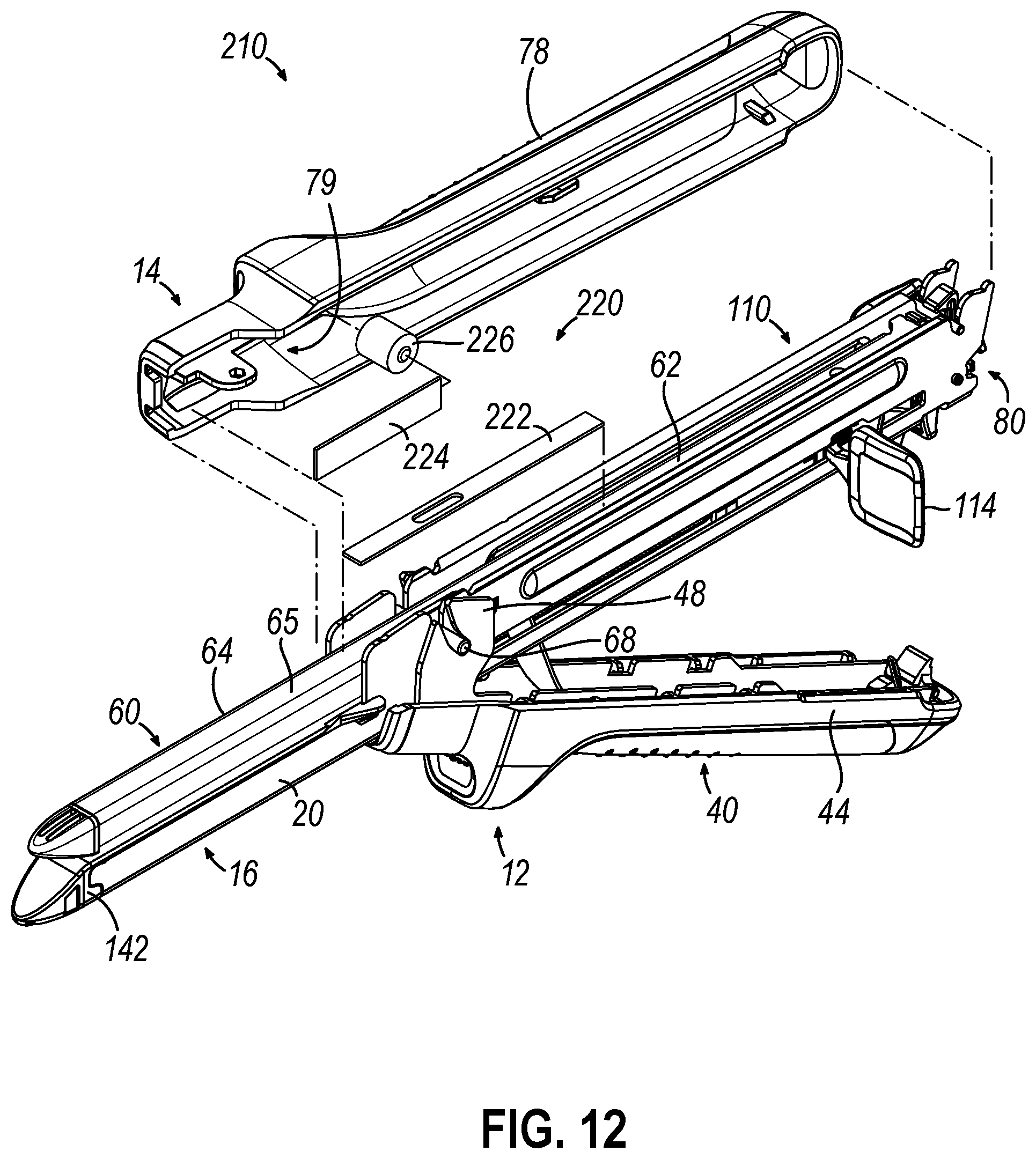 Patent US12569266 Figure 16 – Strain and compression force measurement features for surgical stapler