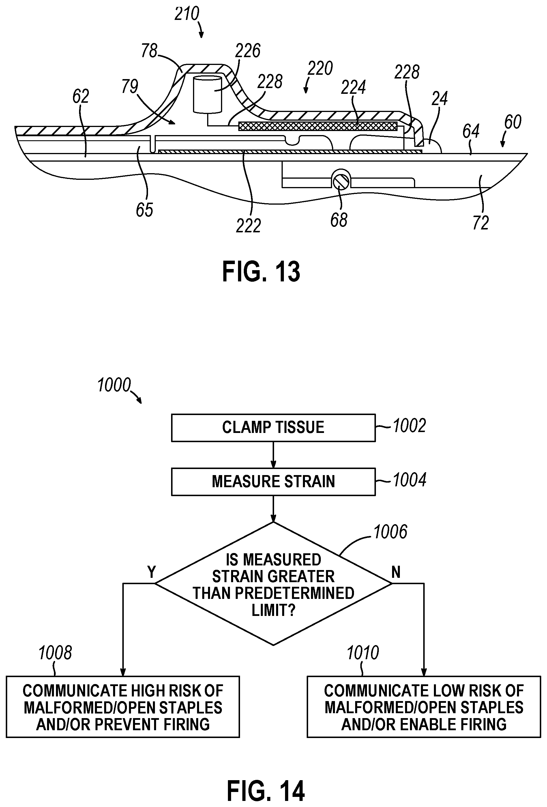 Patent US12569266 Figure 17 – Strain and compression force measurement features for surgical stapler