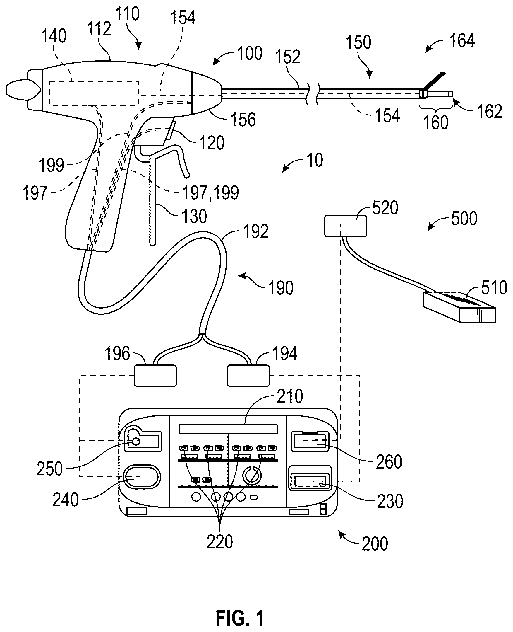 Patent US12569271 Figure 1 – Surgical instruments, systems, and methods incorporating an ultrasonic transducer