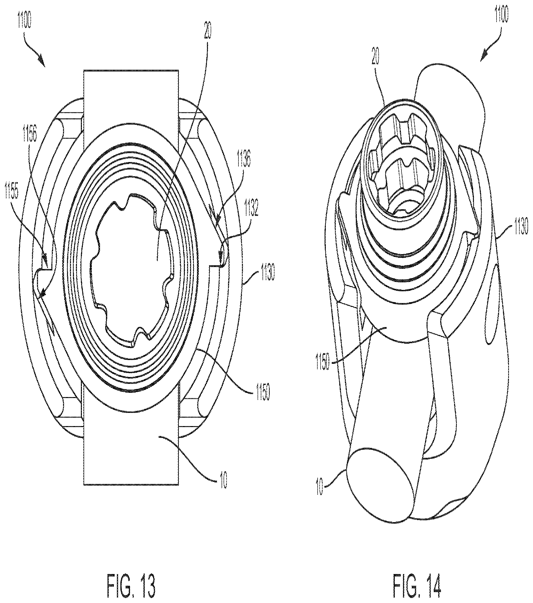 Patent US12569279 Figure 8 – Pop-on-cap assemblies having opposing splay-resisting features and generally reactangular opposing rotation-preventing/rotation-resisting features for spinal surgery