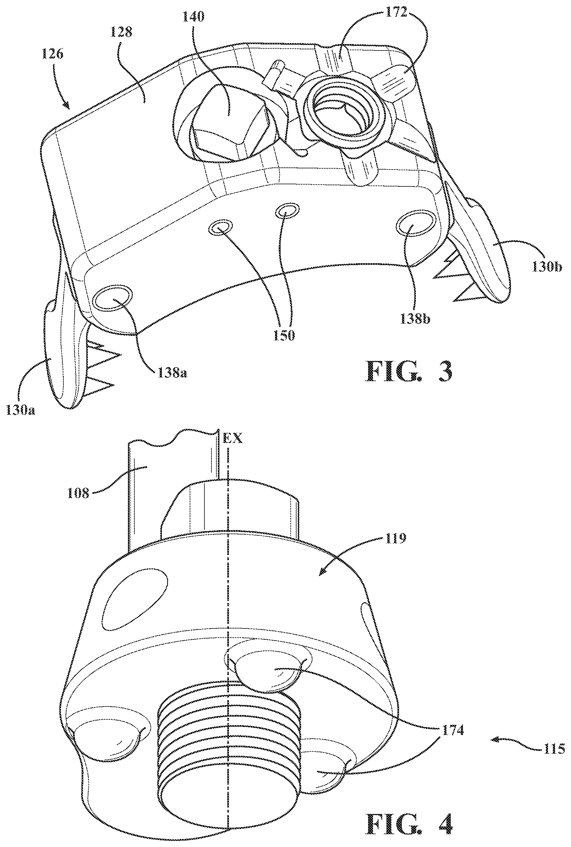 Patent US12569302 Figure 3 – Surgical clamp assembly for fixing a navigation tracker to a portion of bone