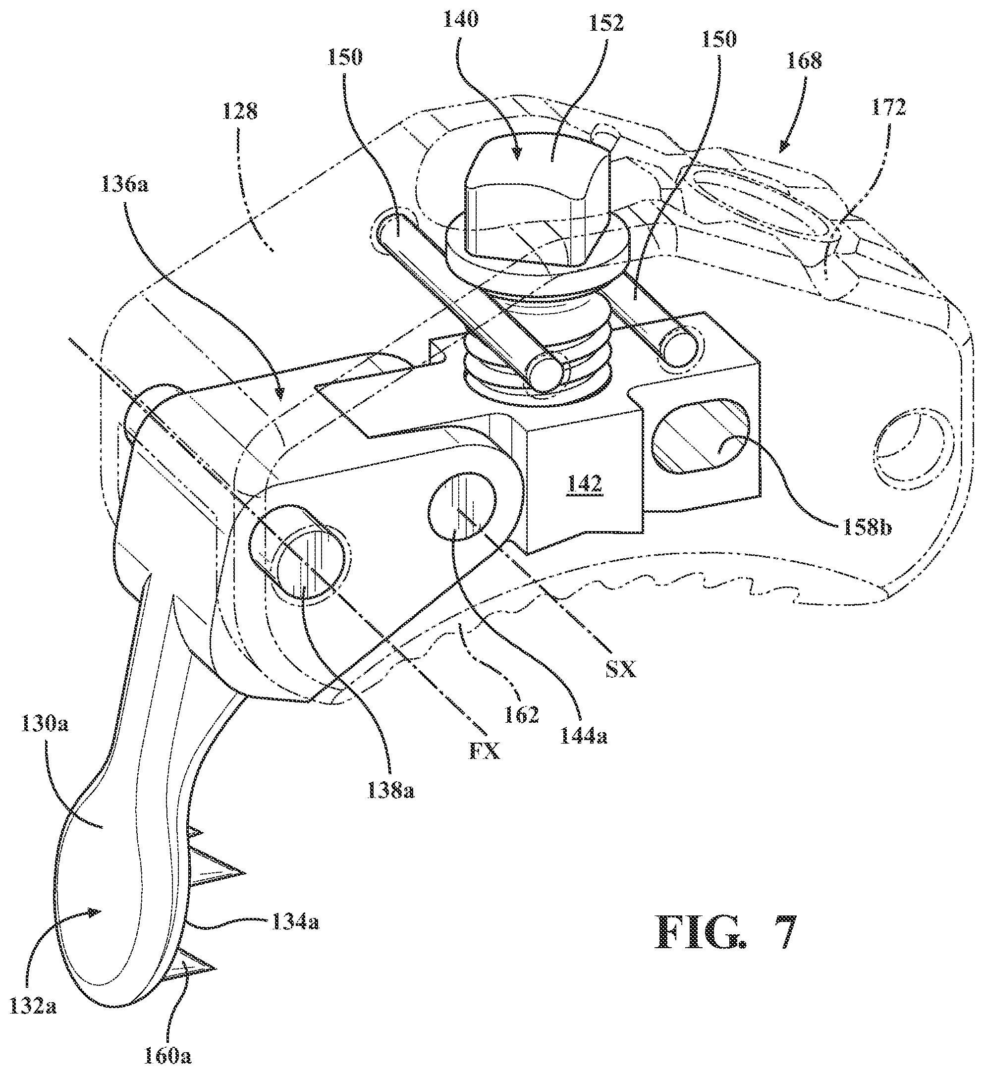Patent US12569302 Figure 6 – Surgical clamp assembly for fixing a navigation tracker to a portion of bone