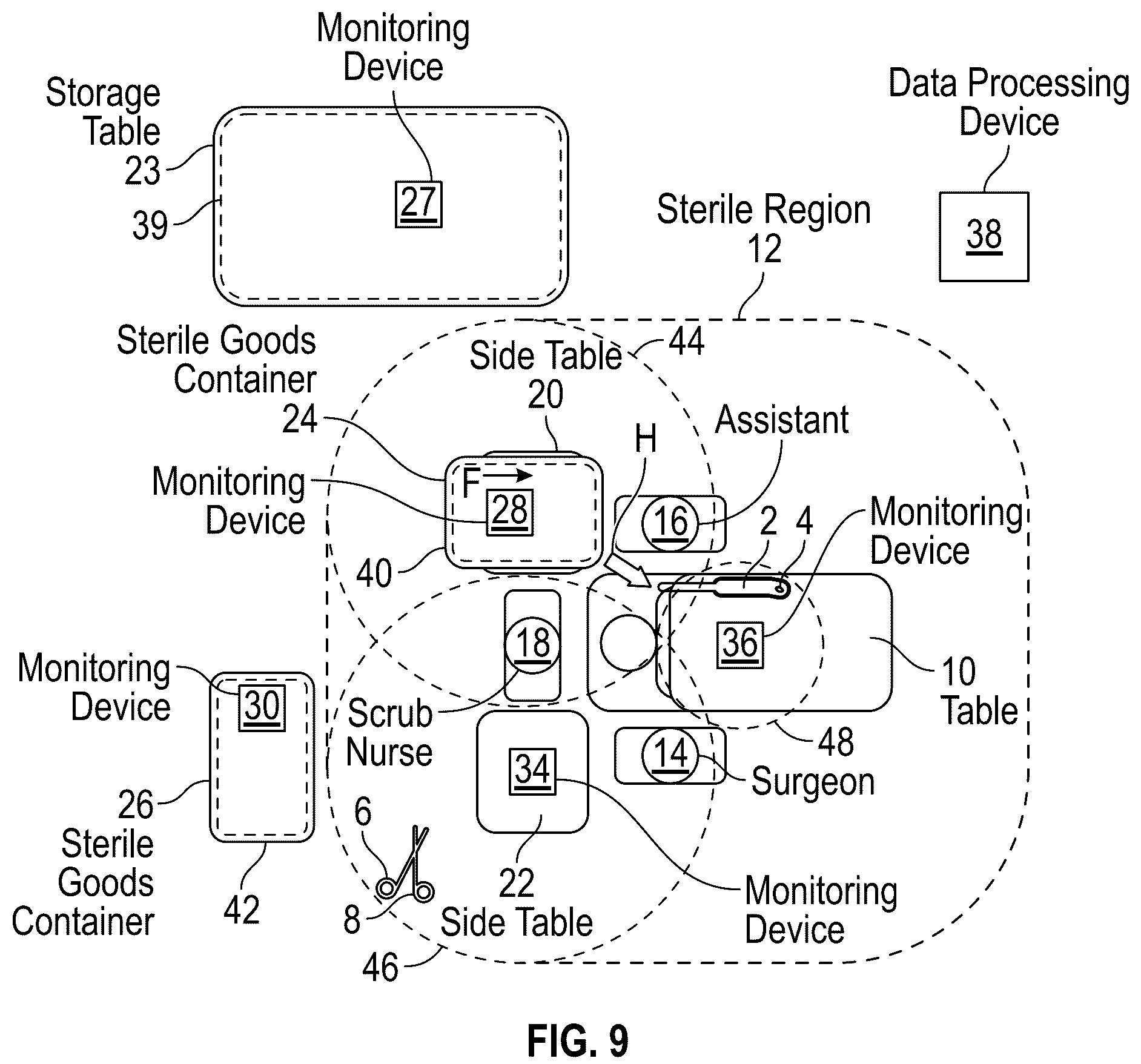 Patent US12569303 Figure 8 – System and method for monitoring at least one medical device