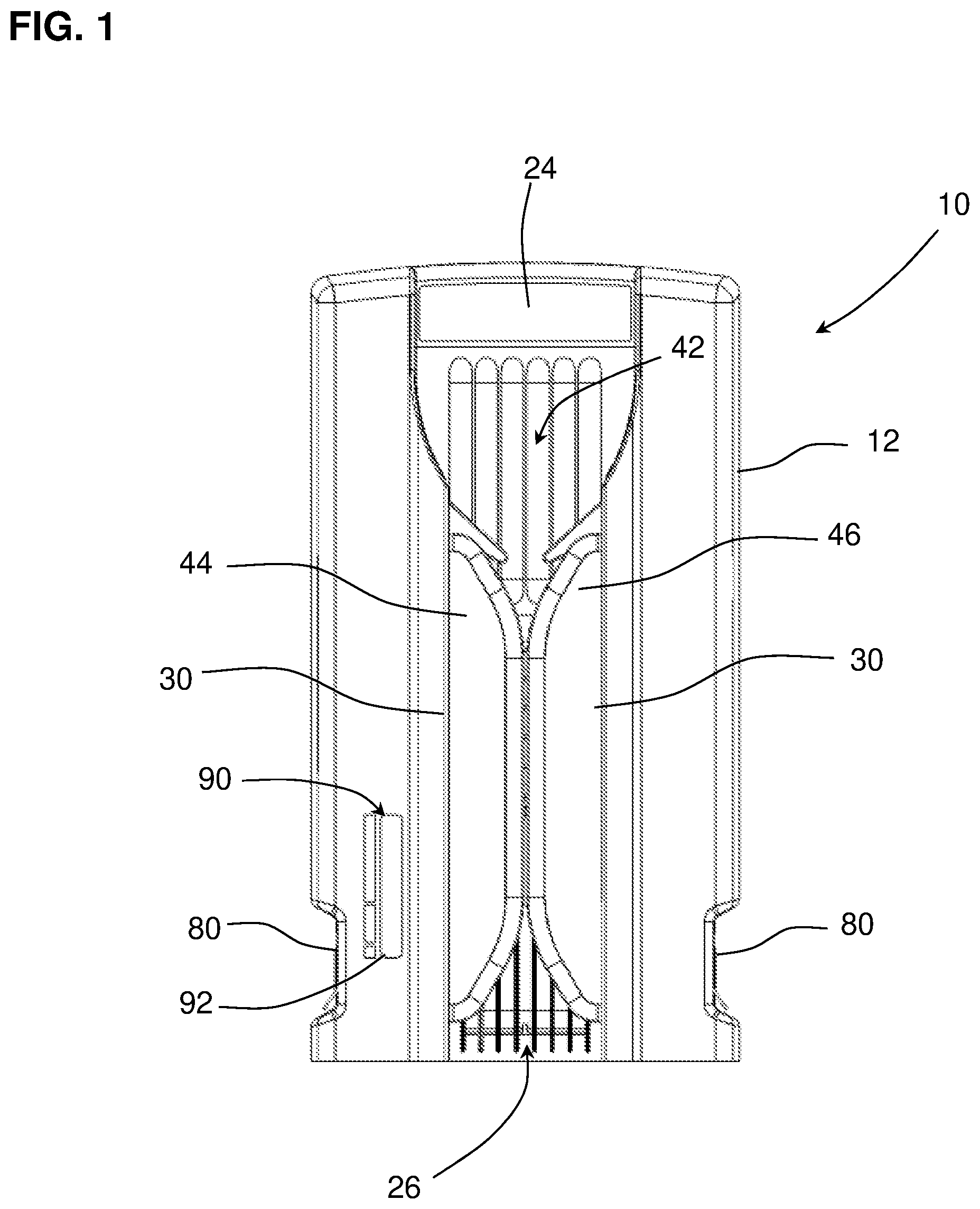 Patent US12569317 Figure 1 – Enhanced stethoscope cleaning assembly