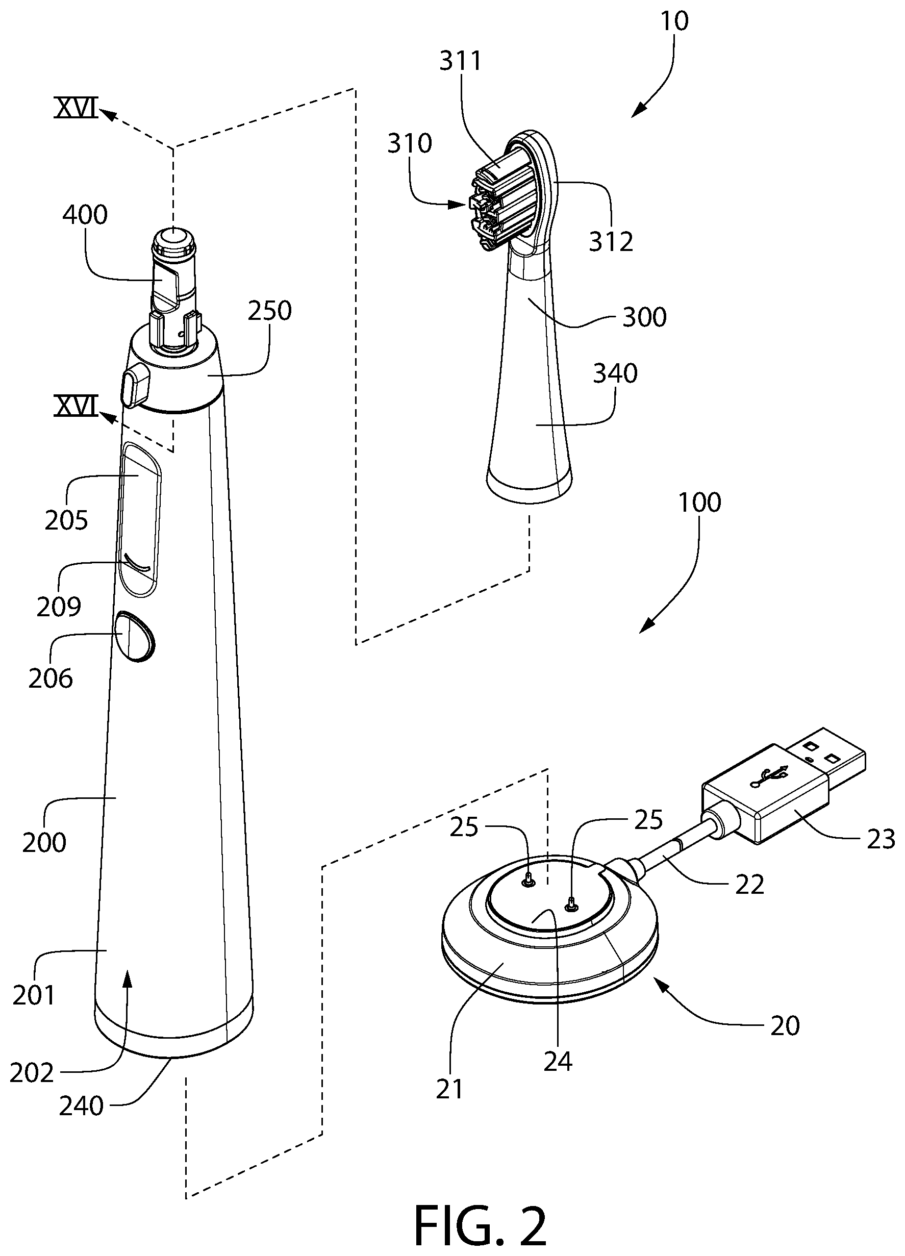 Patent US12569324 Figure 2 – Oral care system, implement, and/or kit