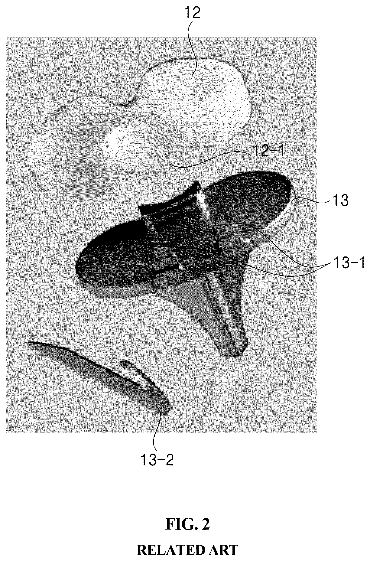 Patent US12569348 Figure 2 – Bearing component for artificial knee joint