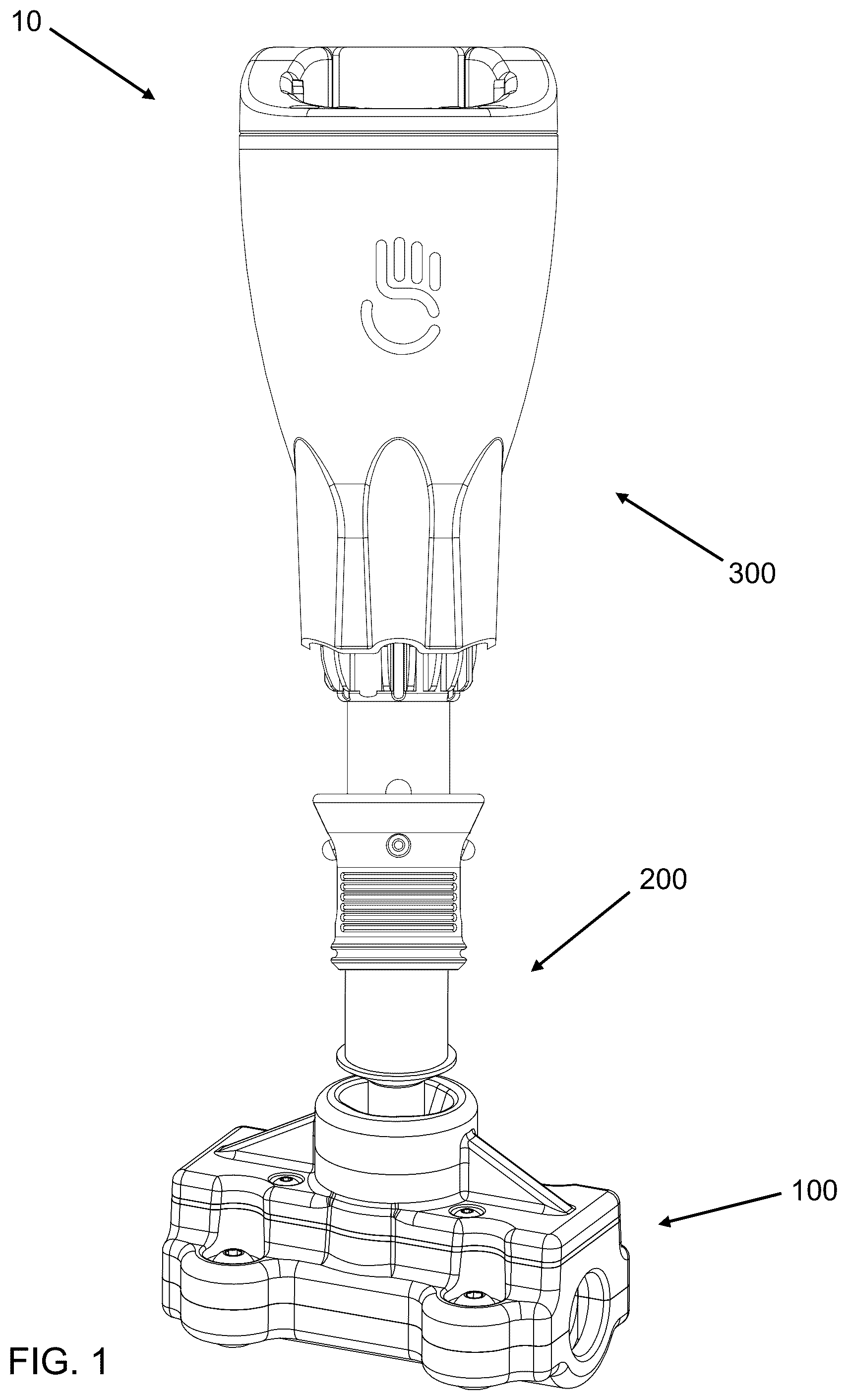 Patent US12569357 Figure 1 – Handle adapter and kit for limb differences