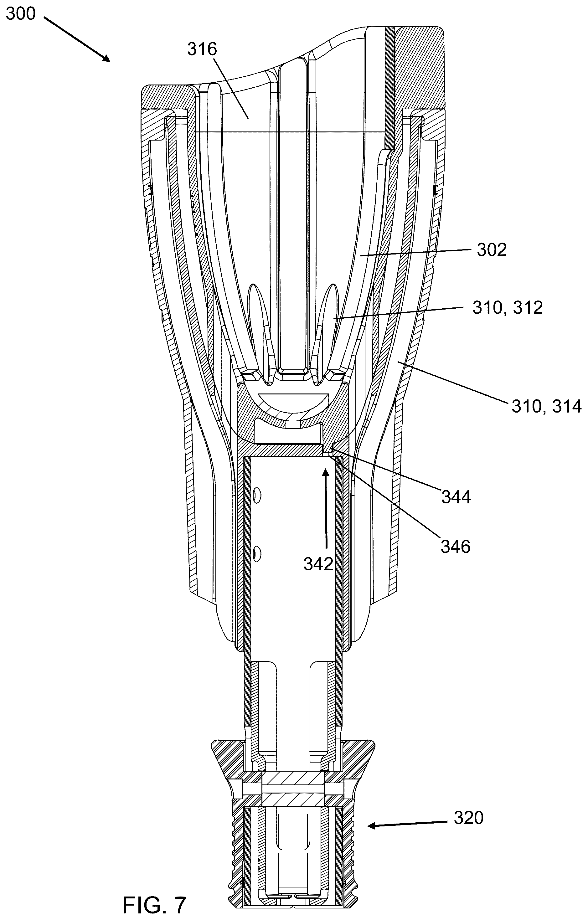 Patent US12569357 Figure 7 – Handle adapter and kit for limb differences