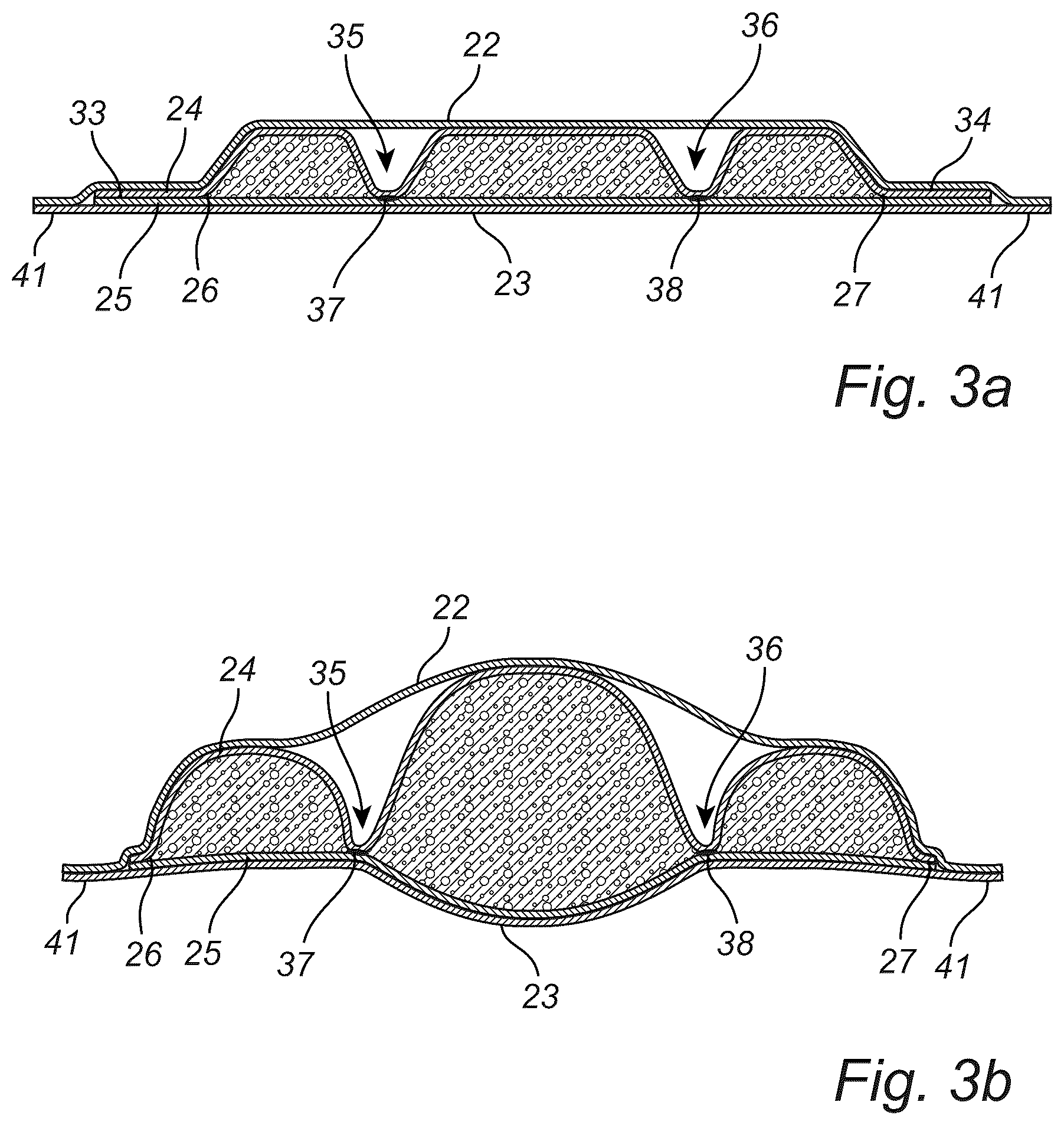 Patent US12569374 Figure 3 – Absorbent article having channels