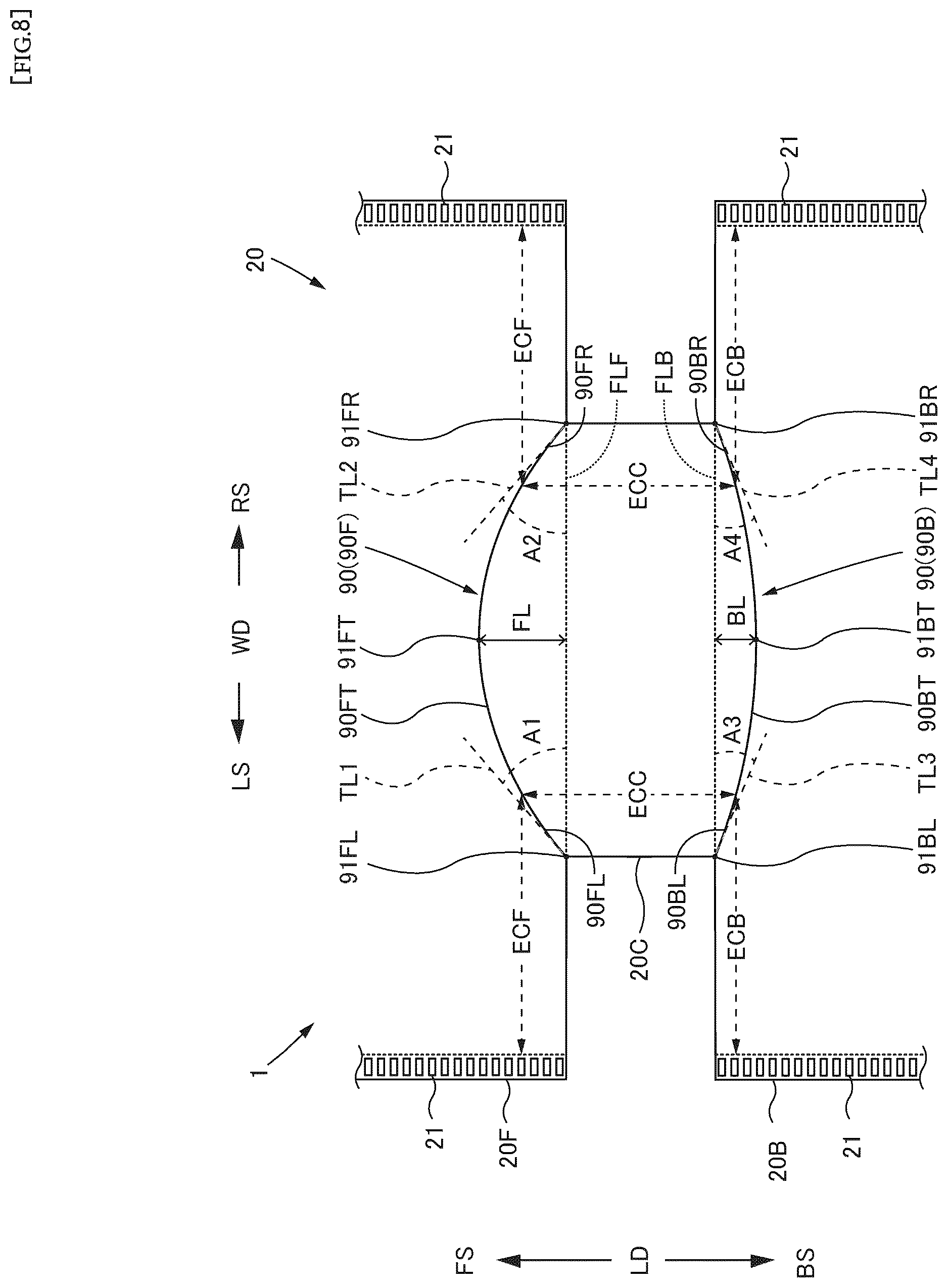 Patent US12569375 Figure 8 – Boxer-shorts-type disposable diaper and method for producing same