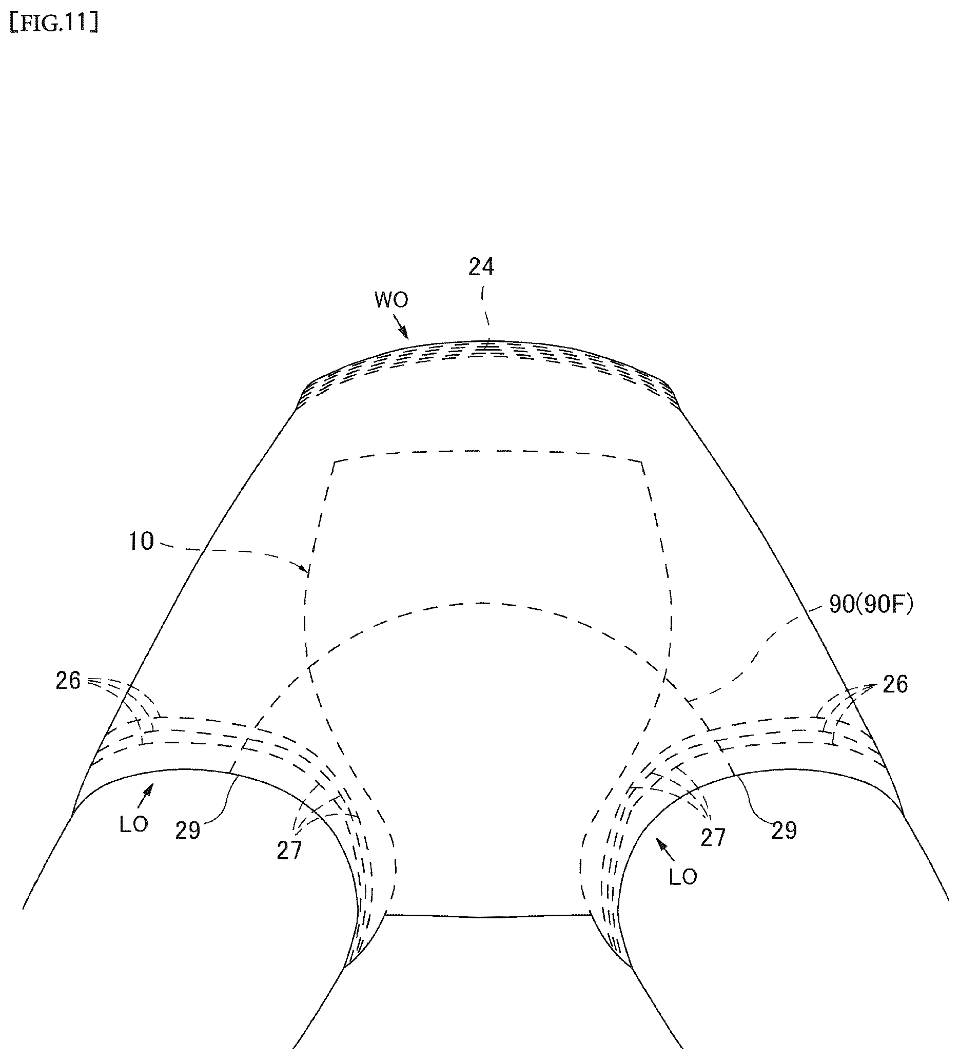 Patent US12569375 Figure 11 – Boxer-shorts-type disposable diaper and method for producing same