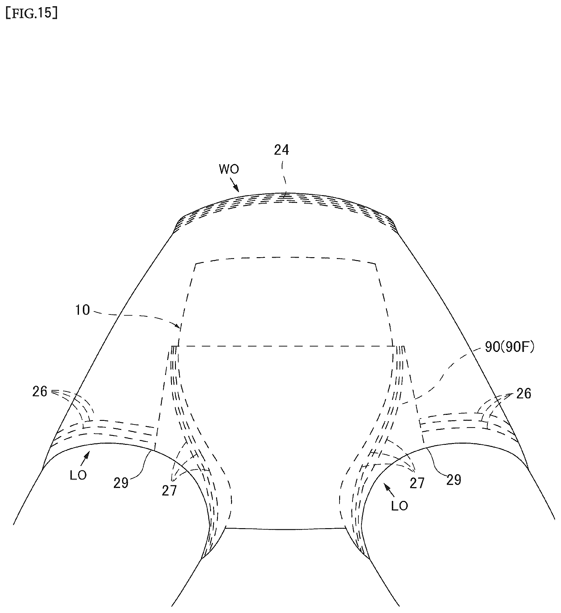 Patent US12569375 Figure 15 – Boxer-shorts-type disposable diaper and method for producing same
