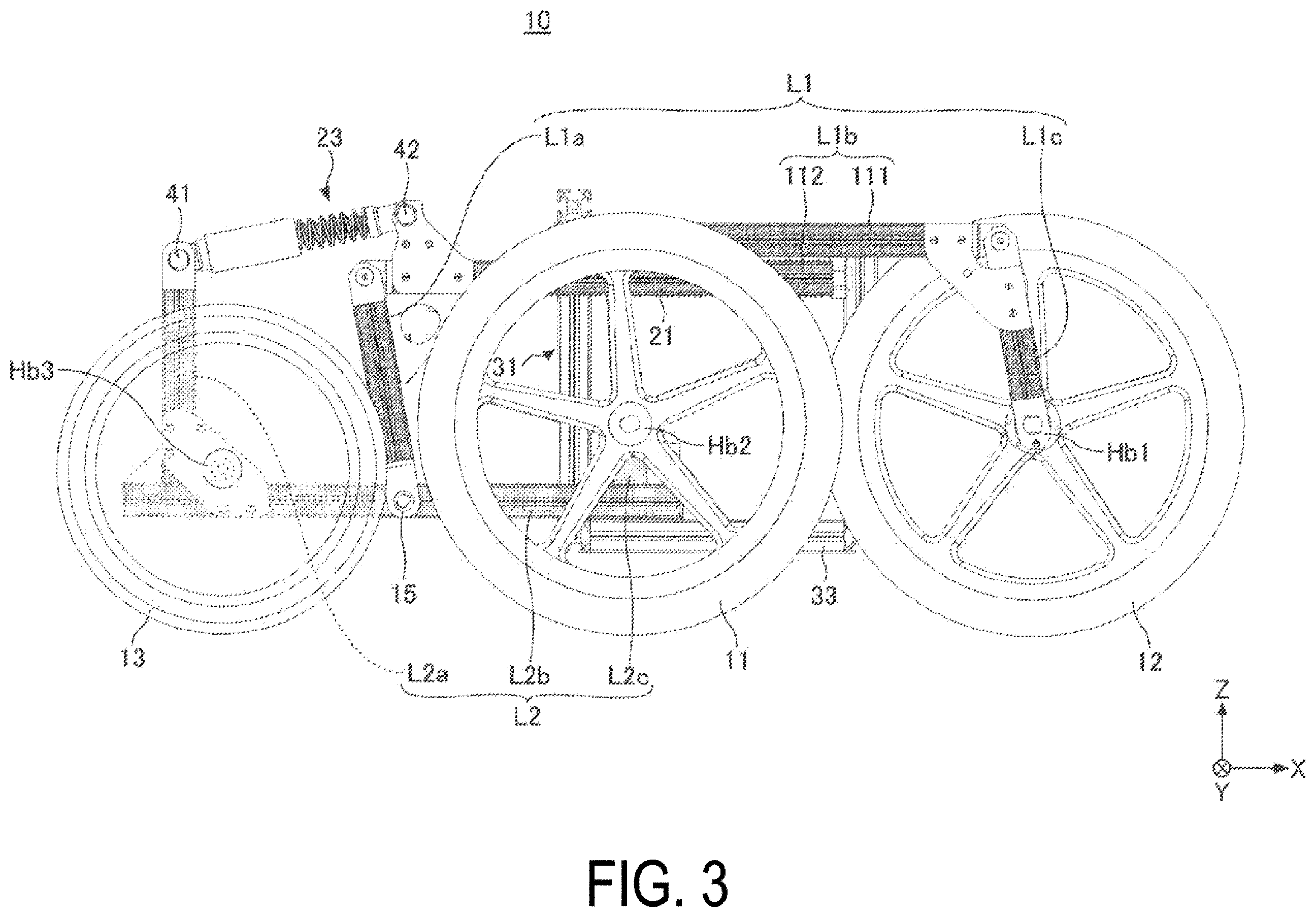 Patent US12569382 Figure 3 – Mobility support device with step climbing mechanism