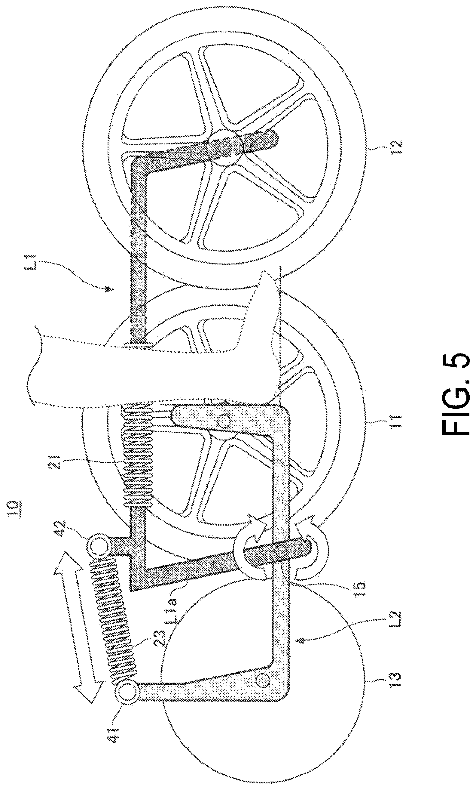 Patent US12569382 Figure 5 – Mobility support device with step climbing mechanism