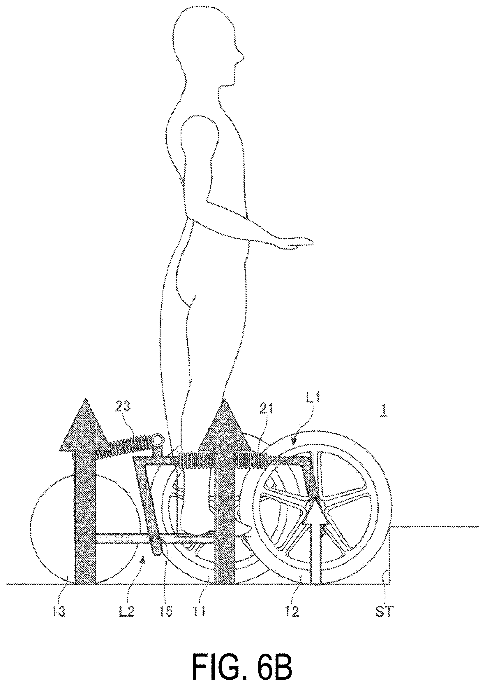 Patent US12569382 Figure 7 – Mobility support device with step climbing mechanism