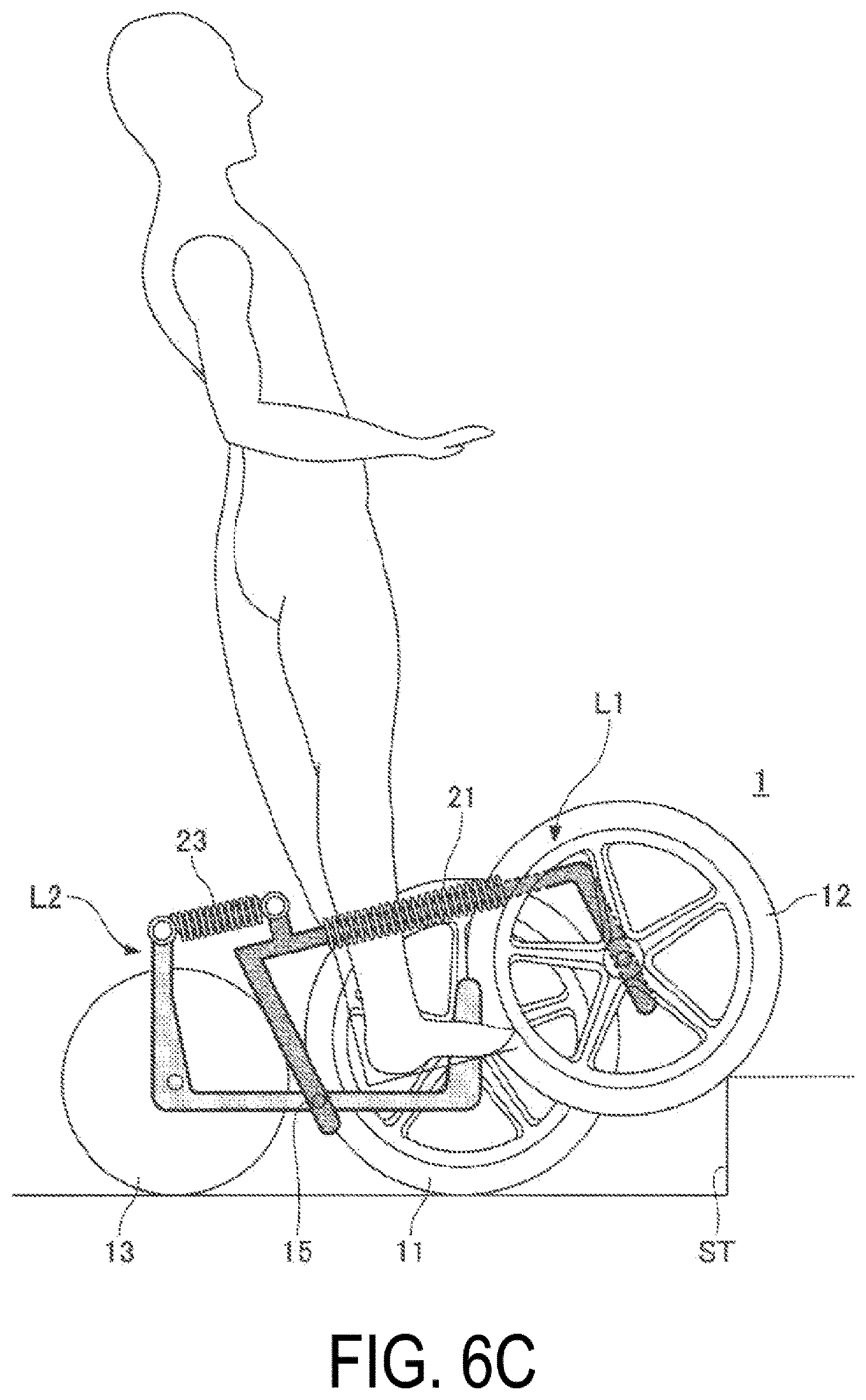 Patent US12569382 Figure 8 – Mobility support device with step climbing mechanism