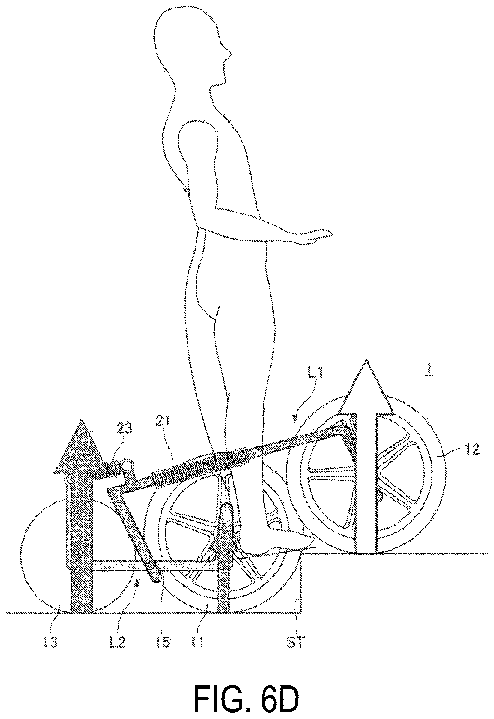 Patent US12569382 Figure 9 – Mobility support device with step climbing mechanism