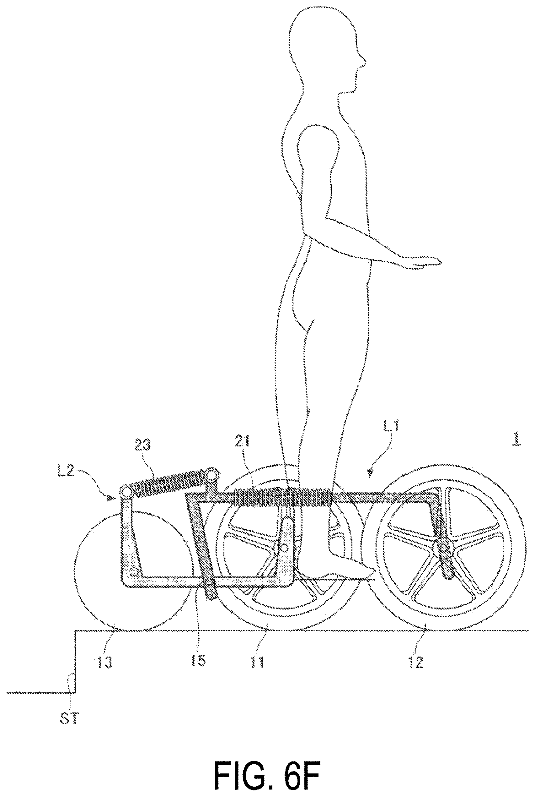 Patent US12569382 Figure 11 – Mobility support device with step climbing mechanism