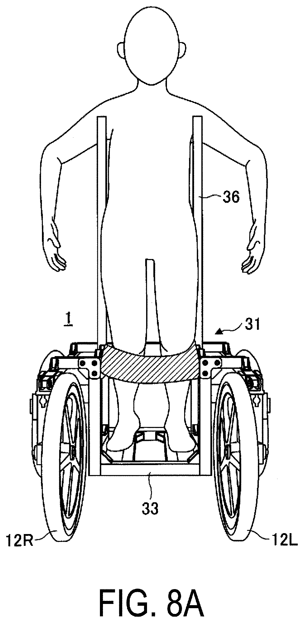 Patent US12569382 Figure 13 – Mobility support device with step climbing mechanism