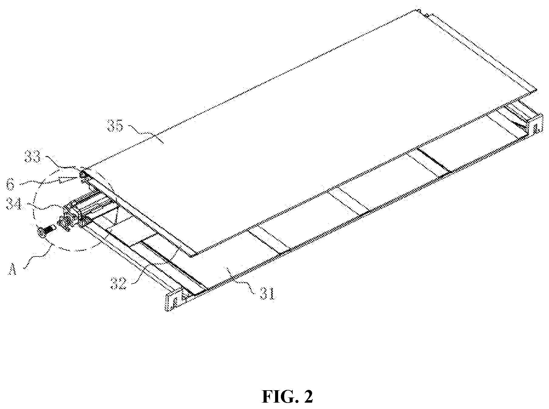 Patent US12569386 Figure 2 – Medical transfer bed