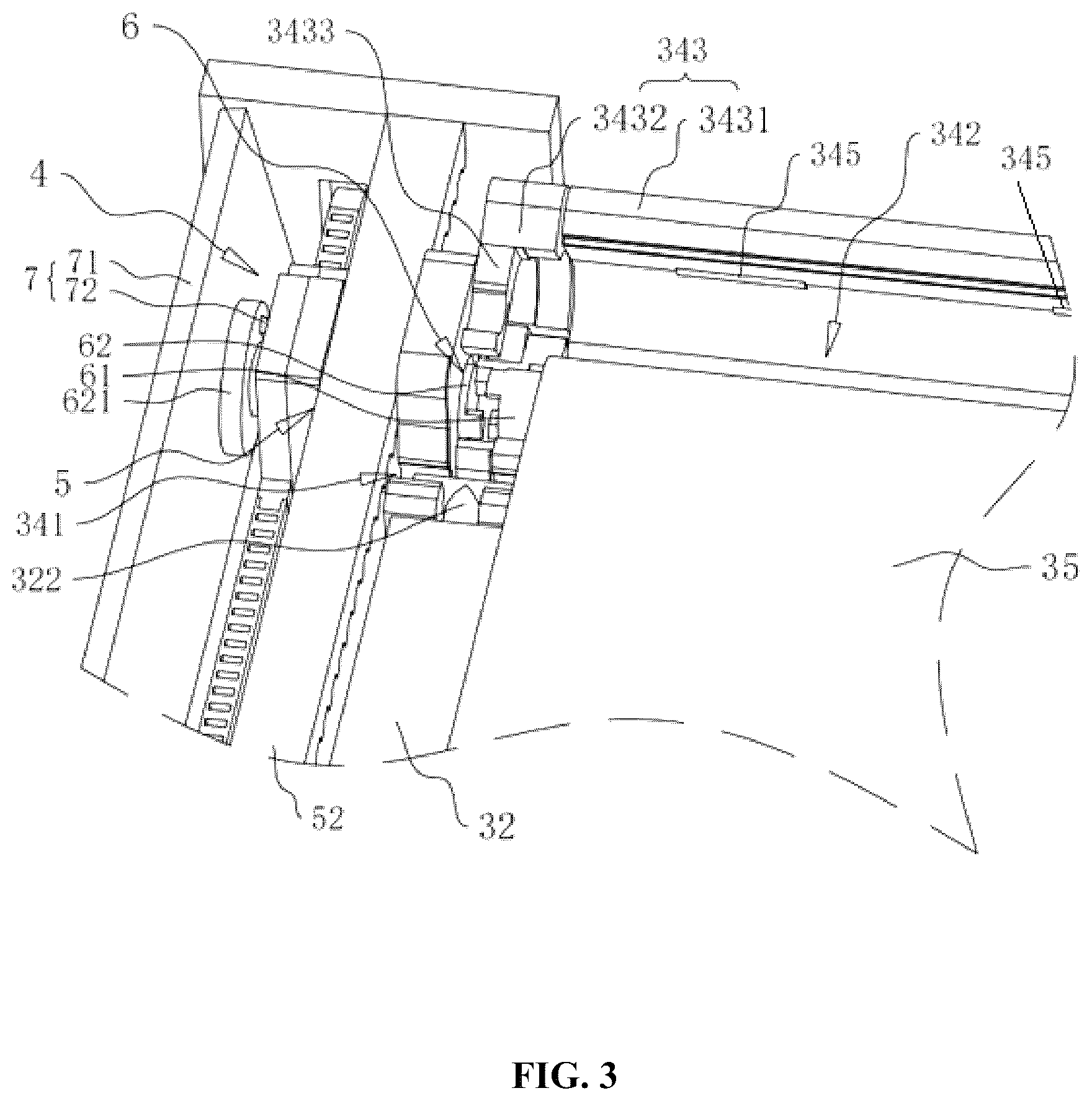 Patent US12569386 Figure 3 – Medical transfer bed