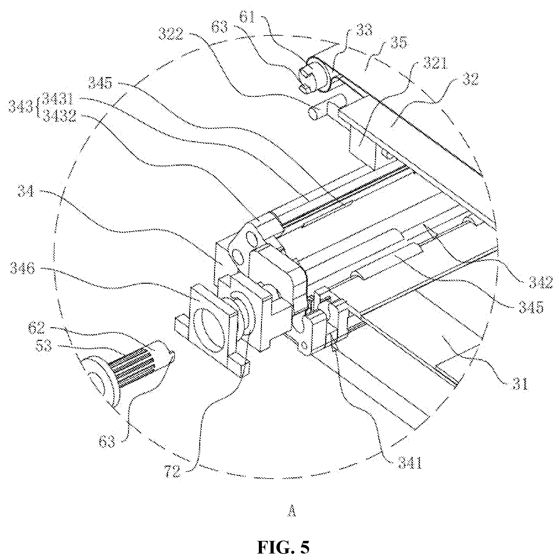 Patent US12569386 Figure 5 – Medical transfer bed